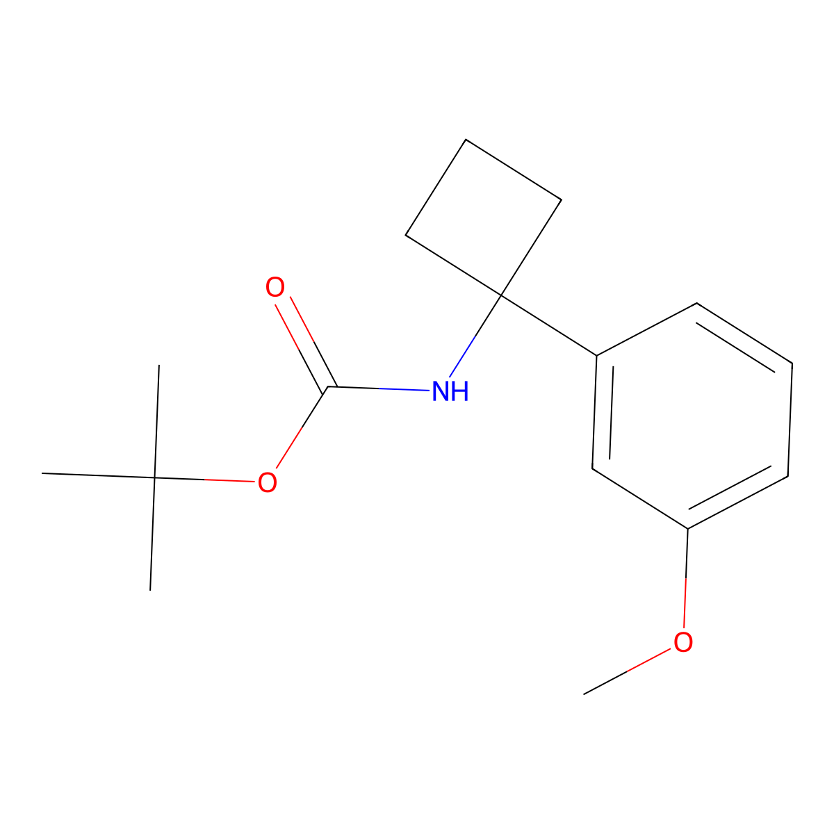 Tert-butyl (1-(3-methoxyphenyl)cyclobutyl)carbamate molecular structure, CAS 1233180-61-4
