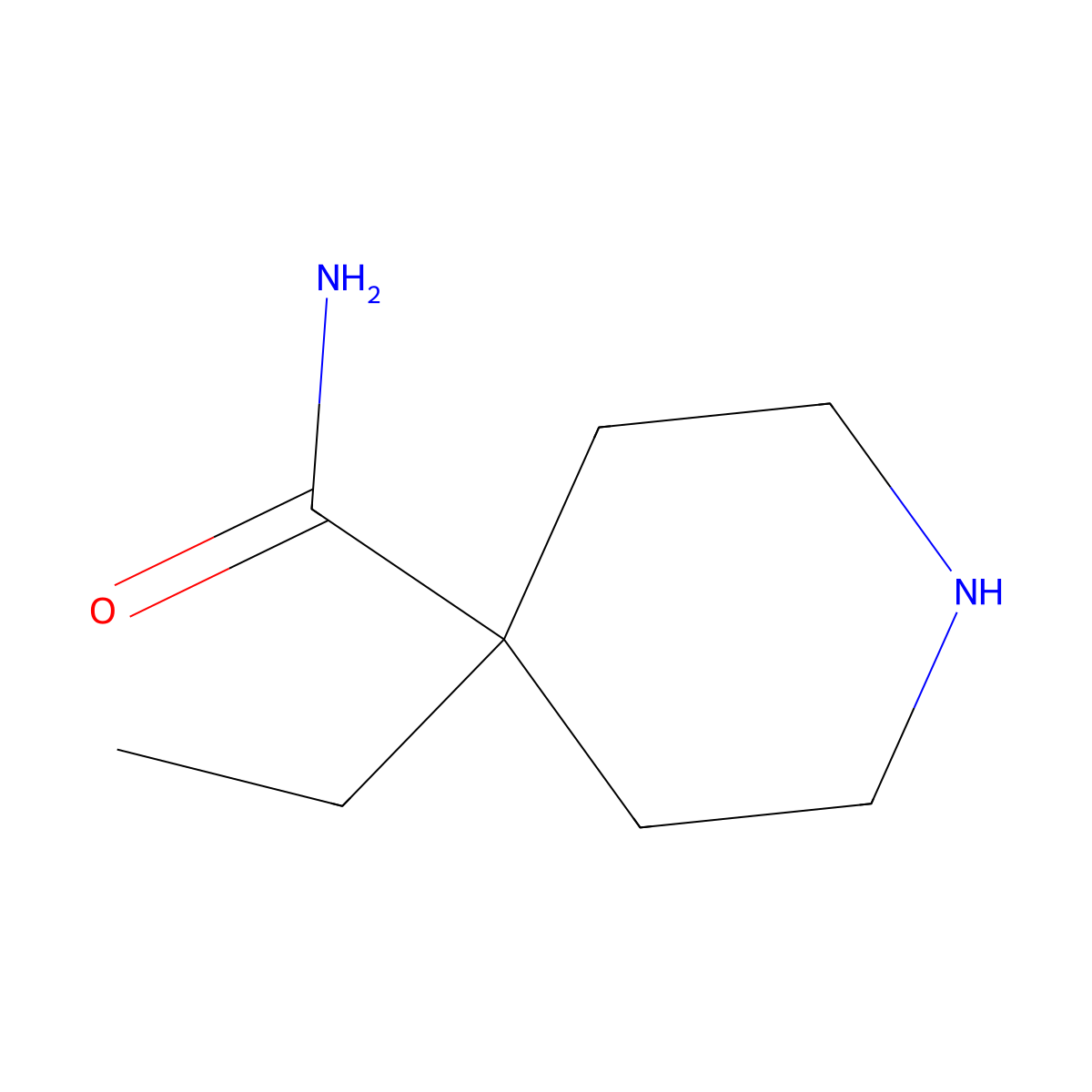 4-Ethyl-4-piperidinecarboxamide molecular structure, CAS 1233181-19-5