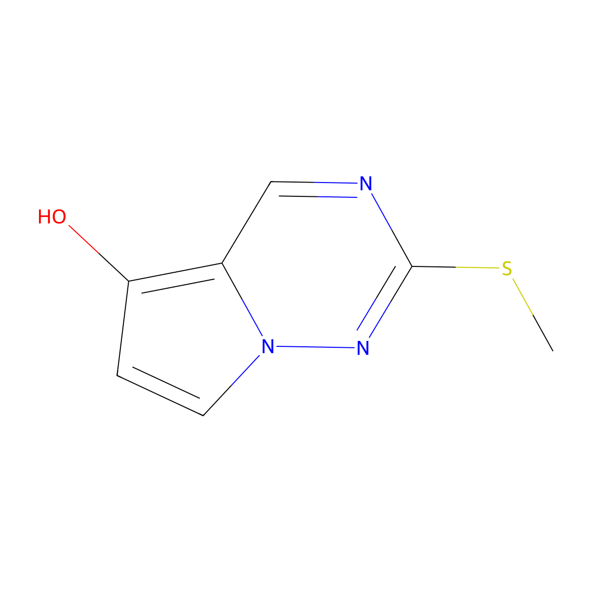 2-(Methylsulfanyl)pyrrolo[2,1-f][1,2,4]triazin-5-ol molecular structure, CAS 1233181-73-1