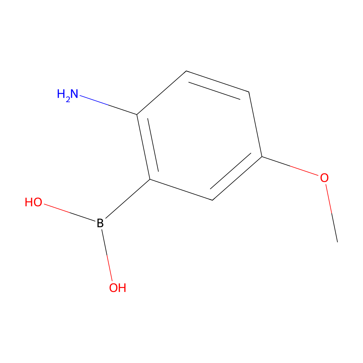 (2-Amino-5-methoxyphenyl)boronic acid molecular structure, CAS 1233182-23-4