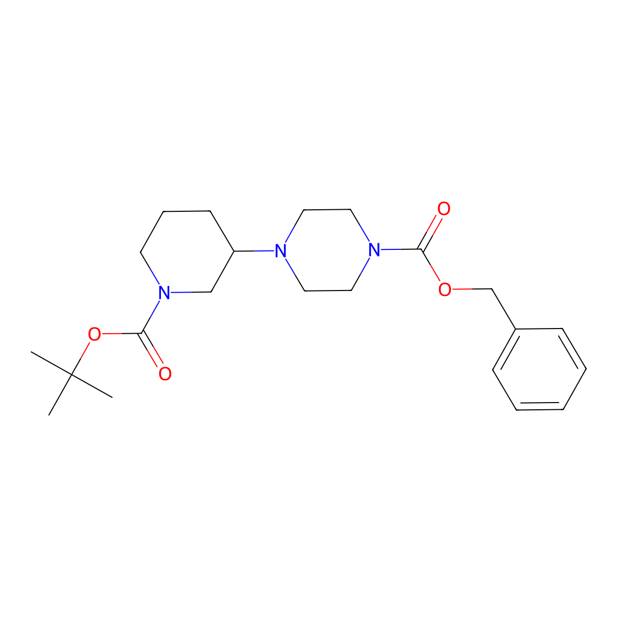 Benzyl 4-(1-(tert-butoxycarbonyl)piperidin-3-yl)piperazine-1-carboxylate molecular structure, CAS 1233184-05-8