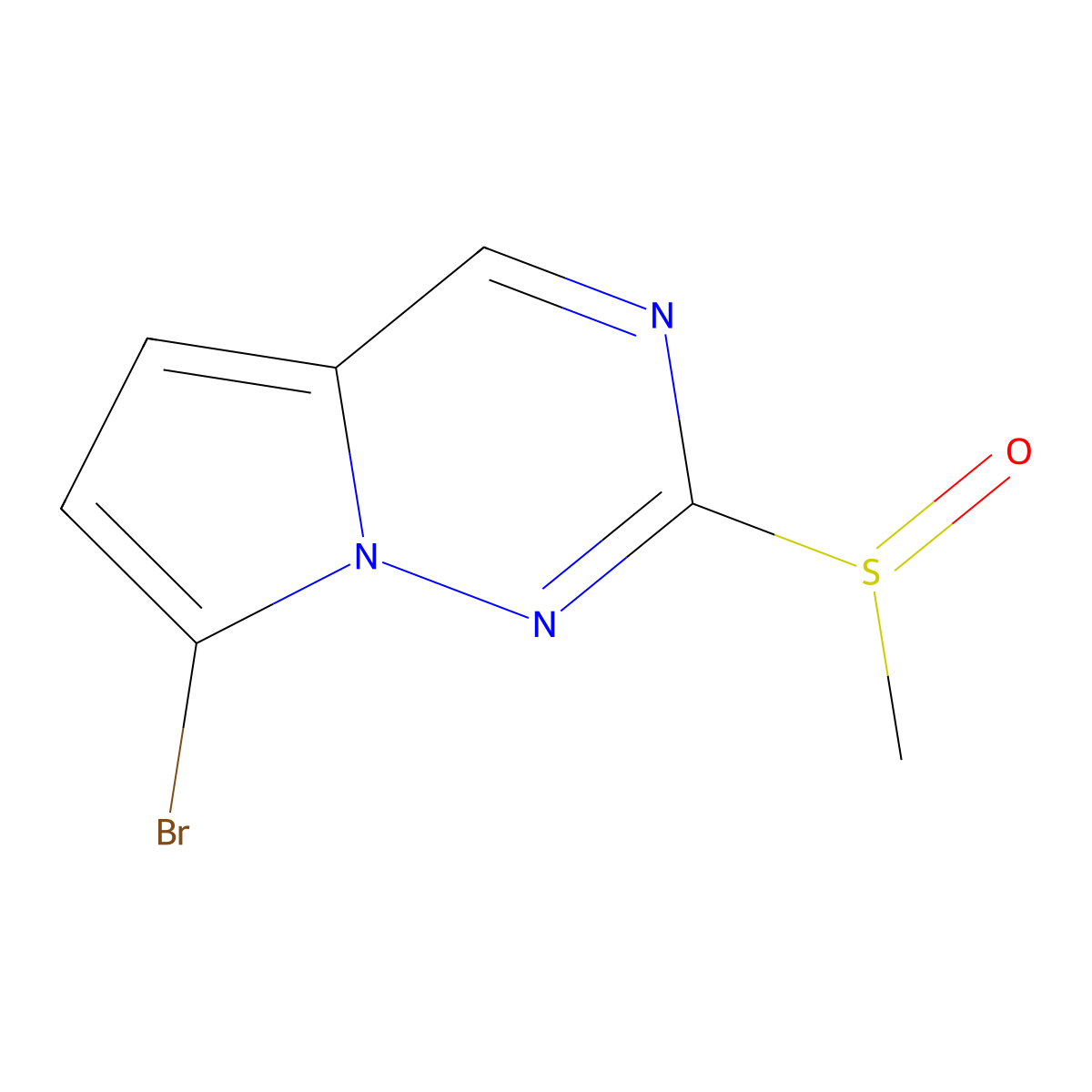 7-Bromo-2-(methylsulfinyl)pyrrolo[2,1-f][1,2,4]triazine molecular structure, CAS 1233184-54-7