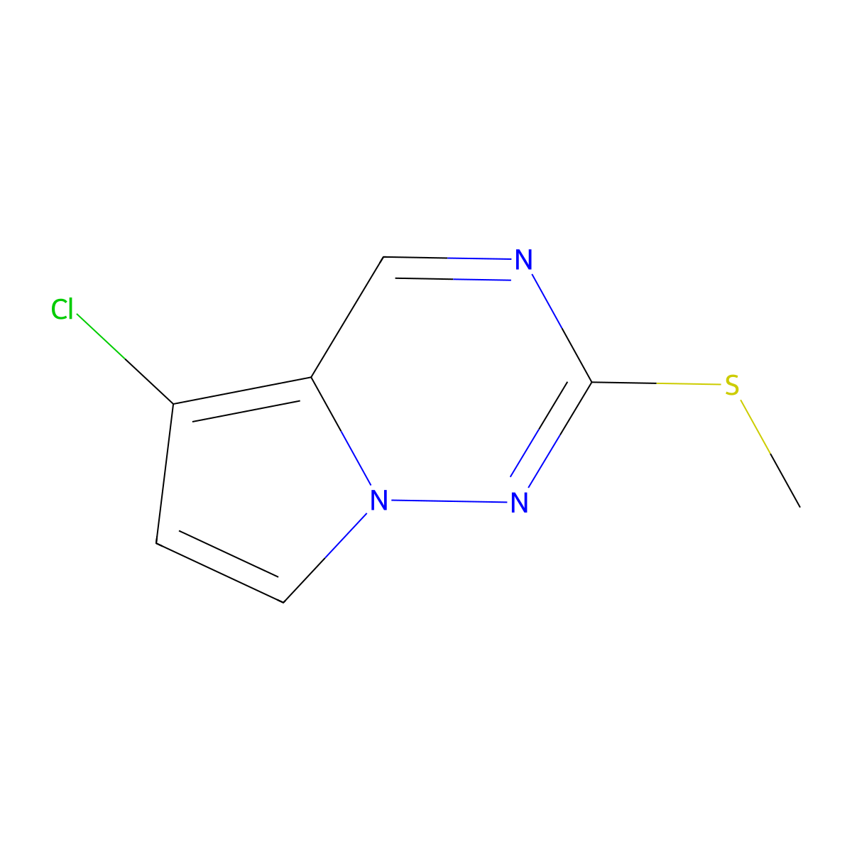 5-Chloro-2-(methylsulfanyl)pyrrolo[2,1-f][1,2,4]triazine molecular structure, CAS 1233186-09-8