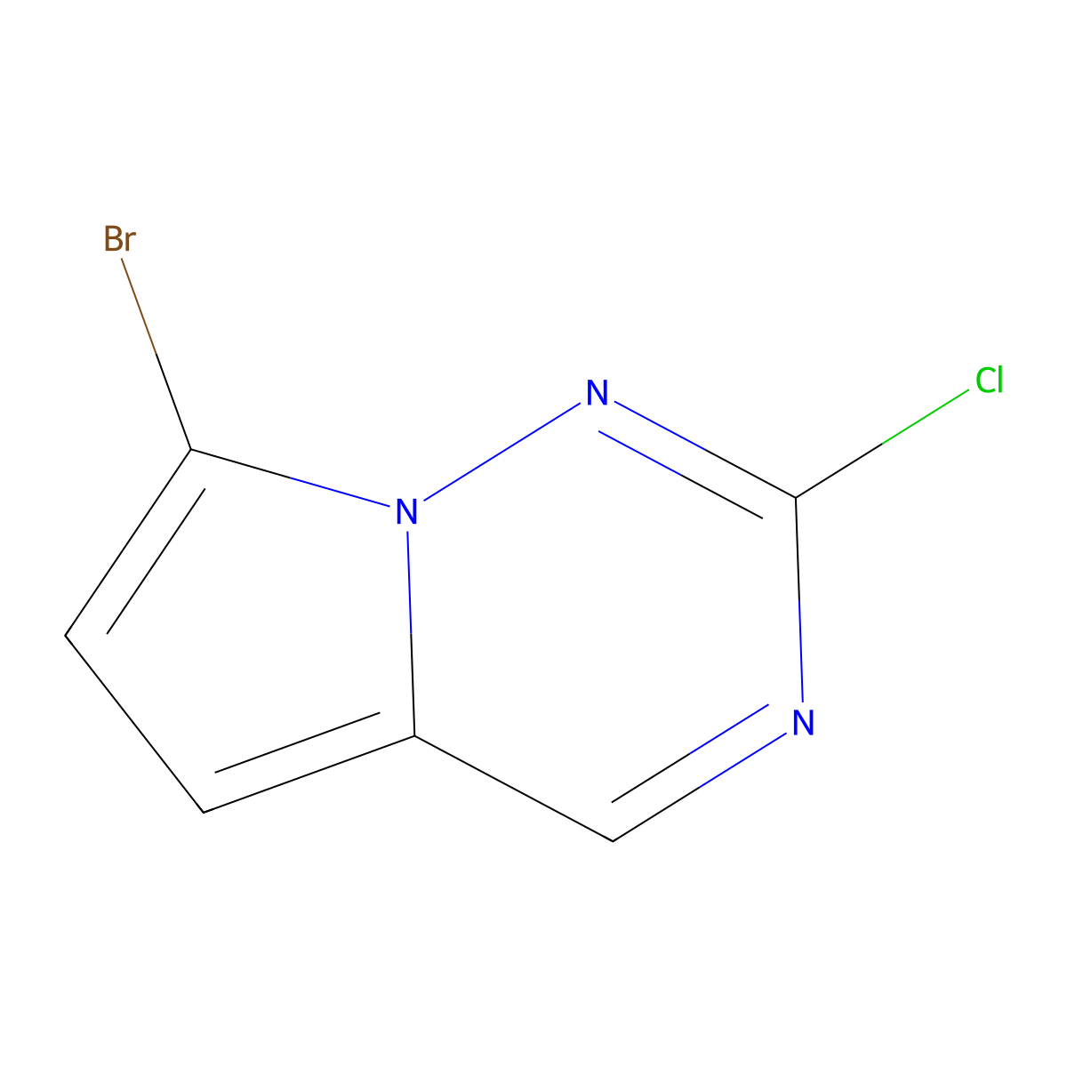7-Bromo-2-chloropyrrolo[2,1-f][1,2,4]triazine molecular structure, CAS 1233186-50-9