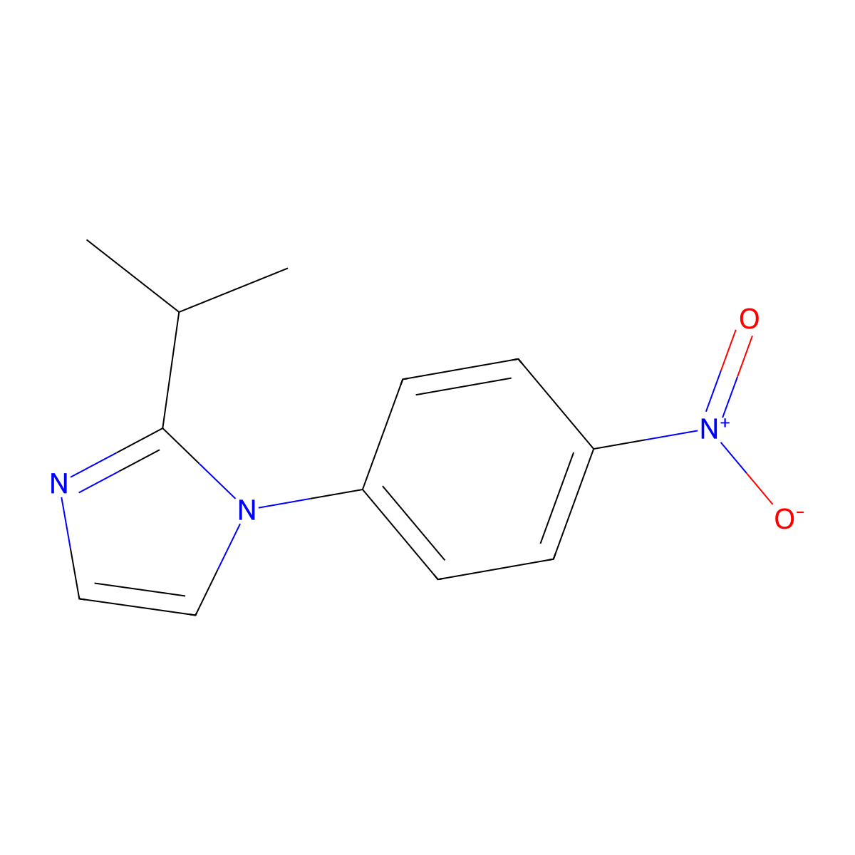 2-isopropyl-1-(4-nitrophenyl)-1H-imidazole molecular structure, CAS 123320-59-2