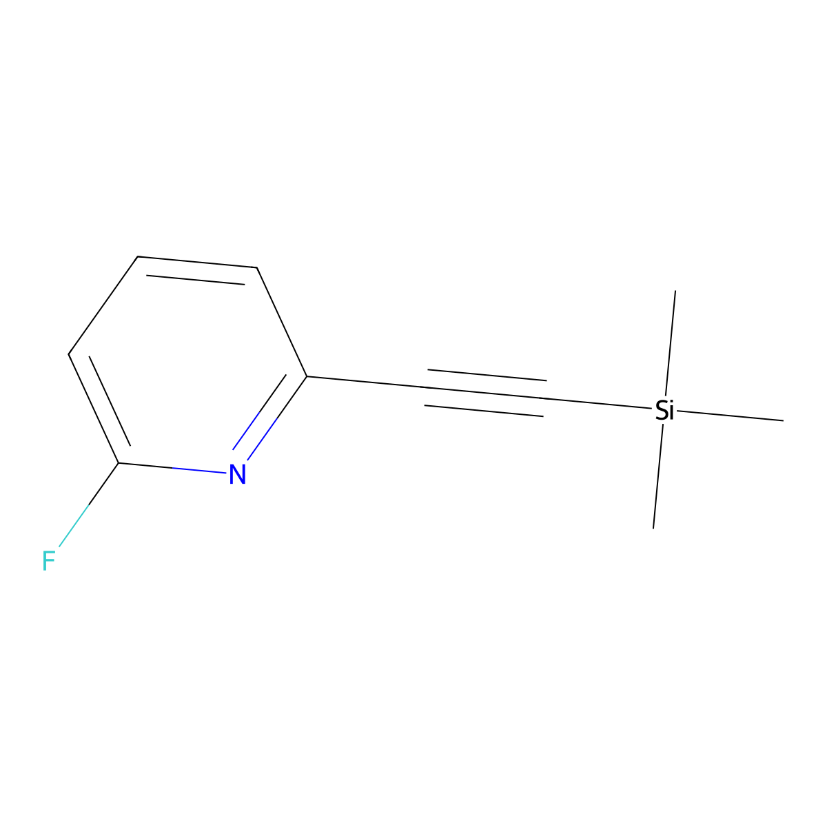 2-Fluoro-6-((trimethylsilyl)ethynyl)pyridine molecular structure, CAS 1233205-74-7