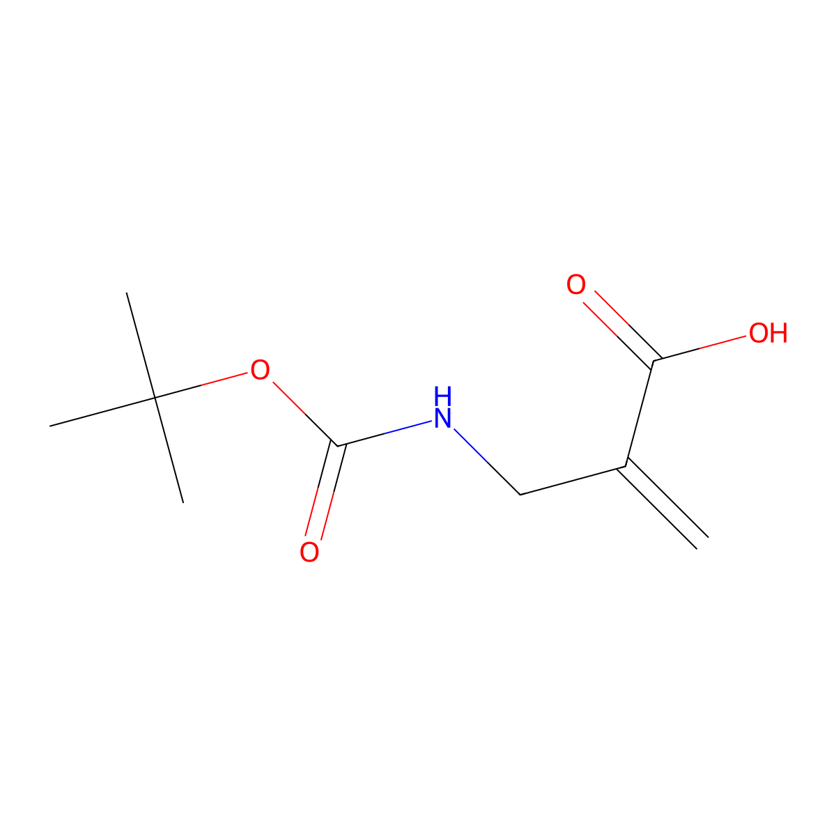 2-({[(Tert-butoxy)carbonyl]amino}methyl)prop-2-enoic acid molecular structure, CAS 1233234-94-0