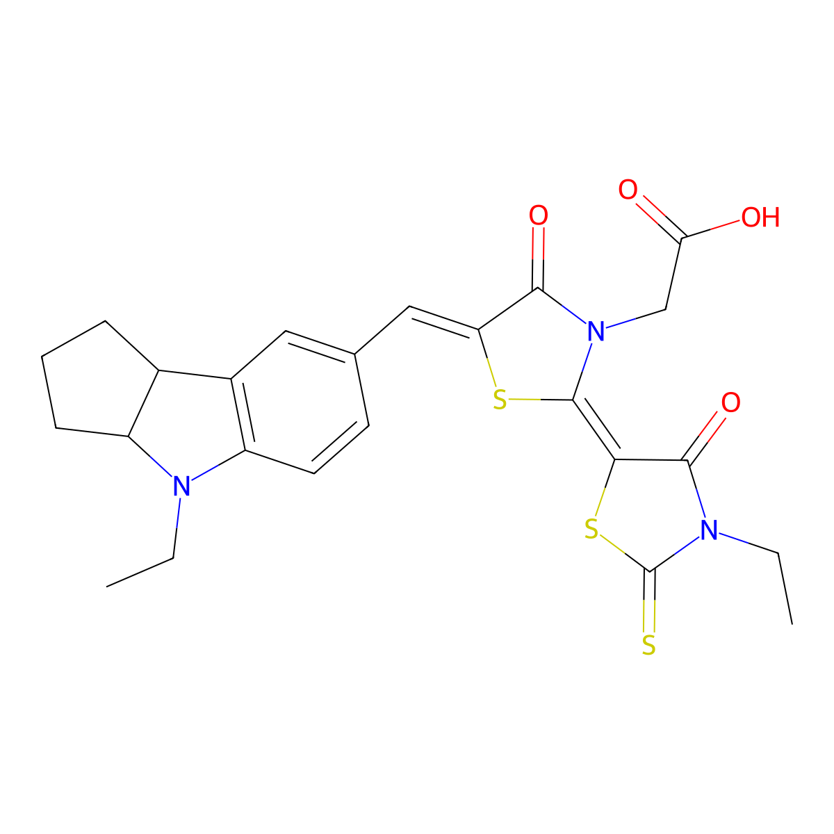 5-[(4-Ethyl-1,2,3,3a,4,8b-hexahydrocyclopent[b]indol-7-yl)methylene]-2-(3-ethyl-4-oxo-2-thioxo-5-thiazolidinylidene)-4-oxo-3-thiazolidineacetic Acid molecular structure, CAS 1233238-87-3