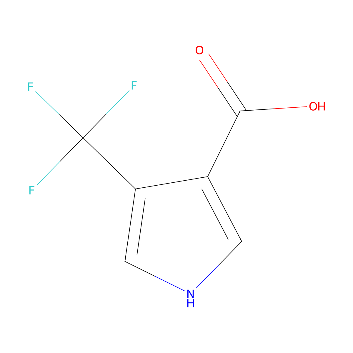 4-(trifluoromethyl)-1H-pyrrole-3-carboxylic acid molecular structure, CAS 123324-24-3