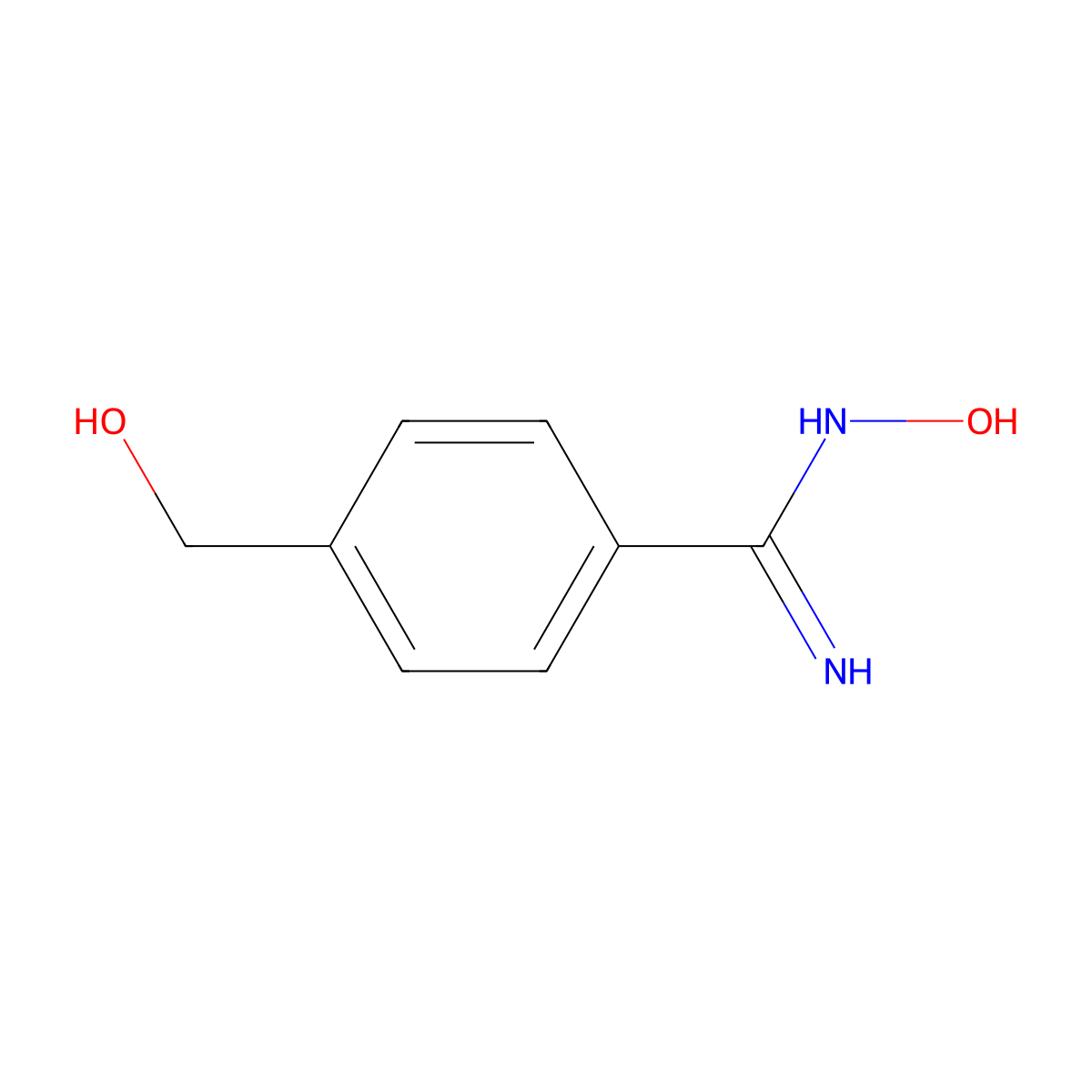 N'-hydroxy-4-(hydroxymethyl)benzenecarboximidamide molecular structure, CAS 1233243-49-6