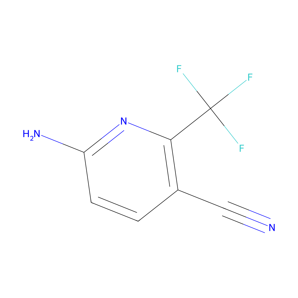6-Amino-2-(trifluoromethyl)pyridine-3-carbonitrile molecular structure, CAS 1233243-98-5