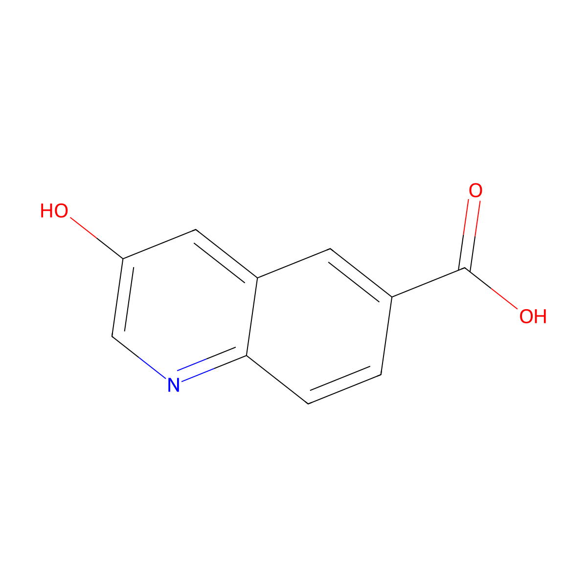 3-Hydroxyquinoline-6-carboxylic acid molecular structure, CAS 1233244-78-4