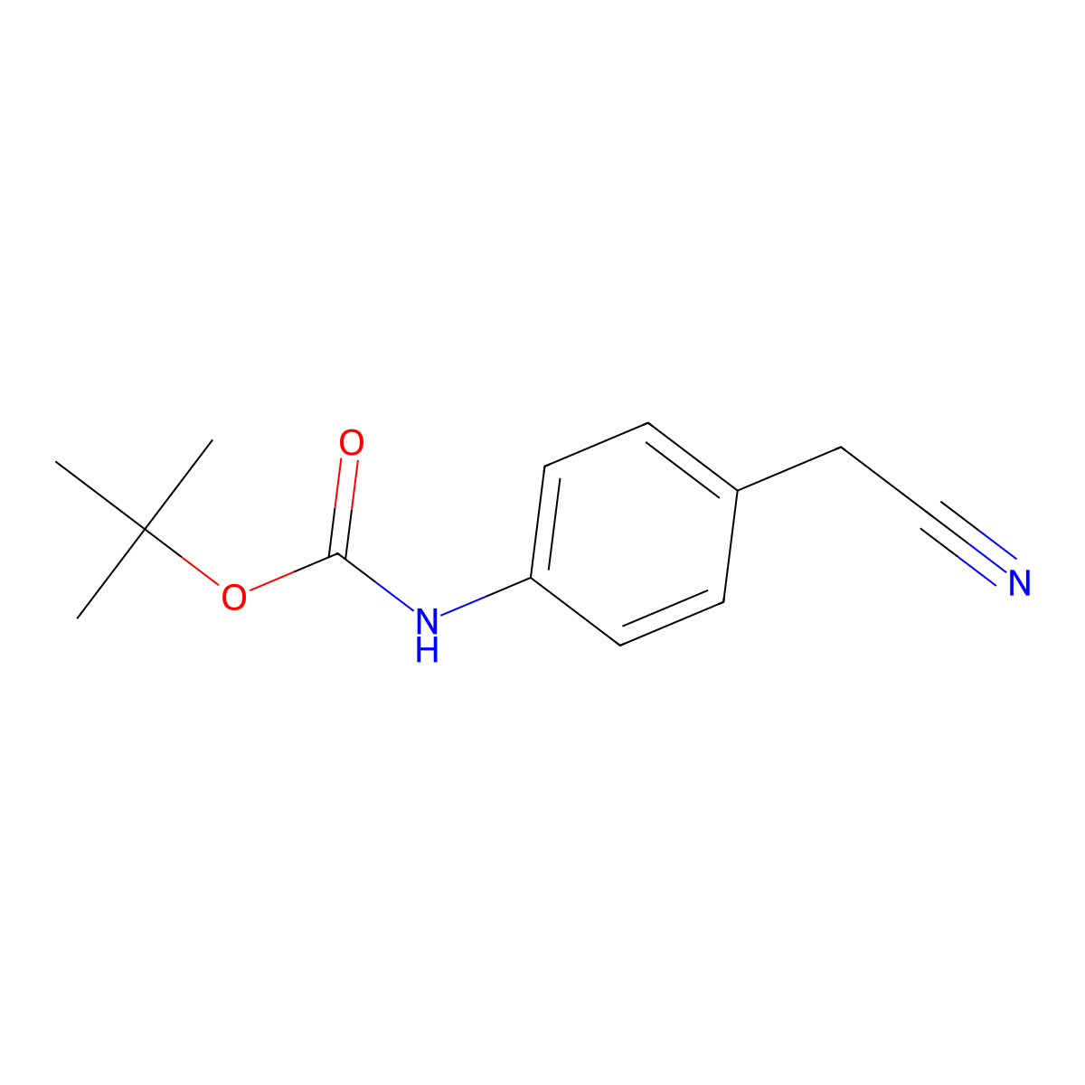 tert-butyl N-[4-(cyanomethyl)phenyl]carbamate molecular structure, CAS 1233249-35-8
