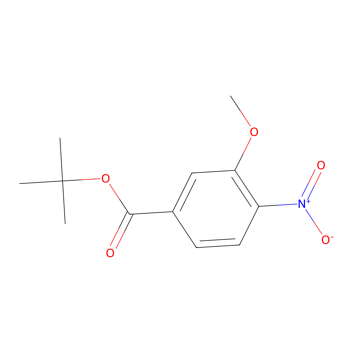 Tert-butyl 3-methoxy-4-nitrobenzoate molecular structure, CAS 123330-91-6