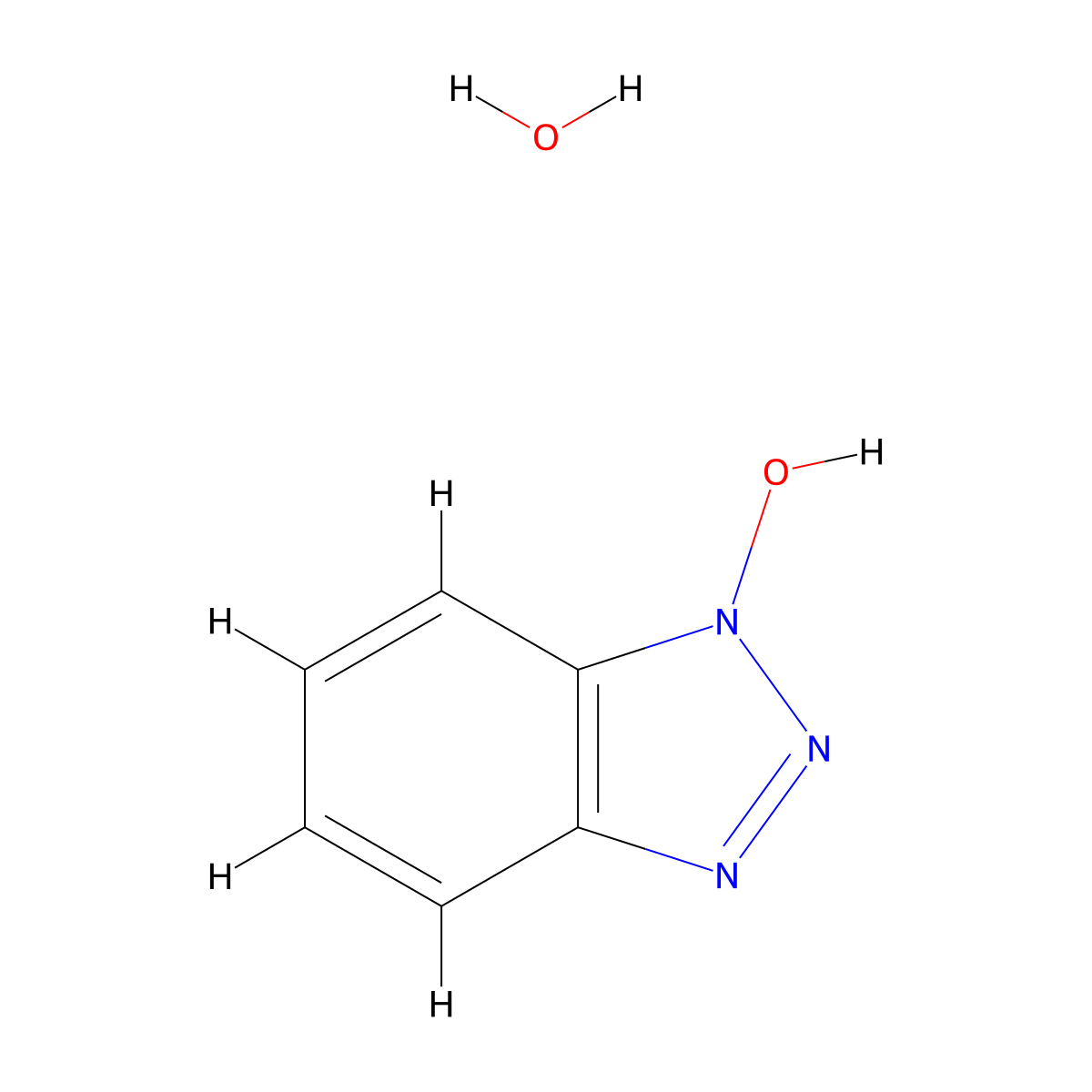 1-Hydroxybenzotriazole hydrate molecular structure, CAS 123333-53-9