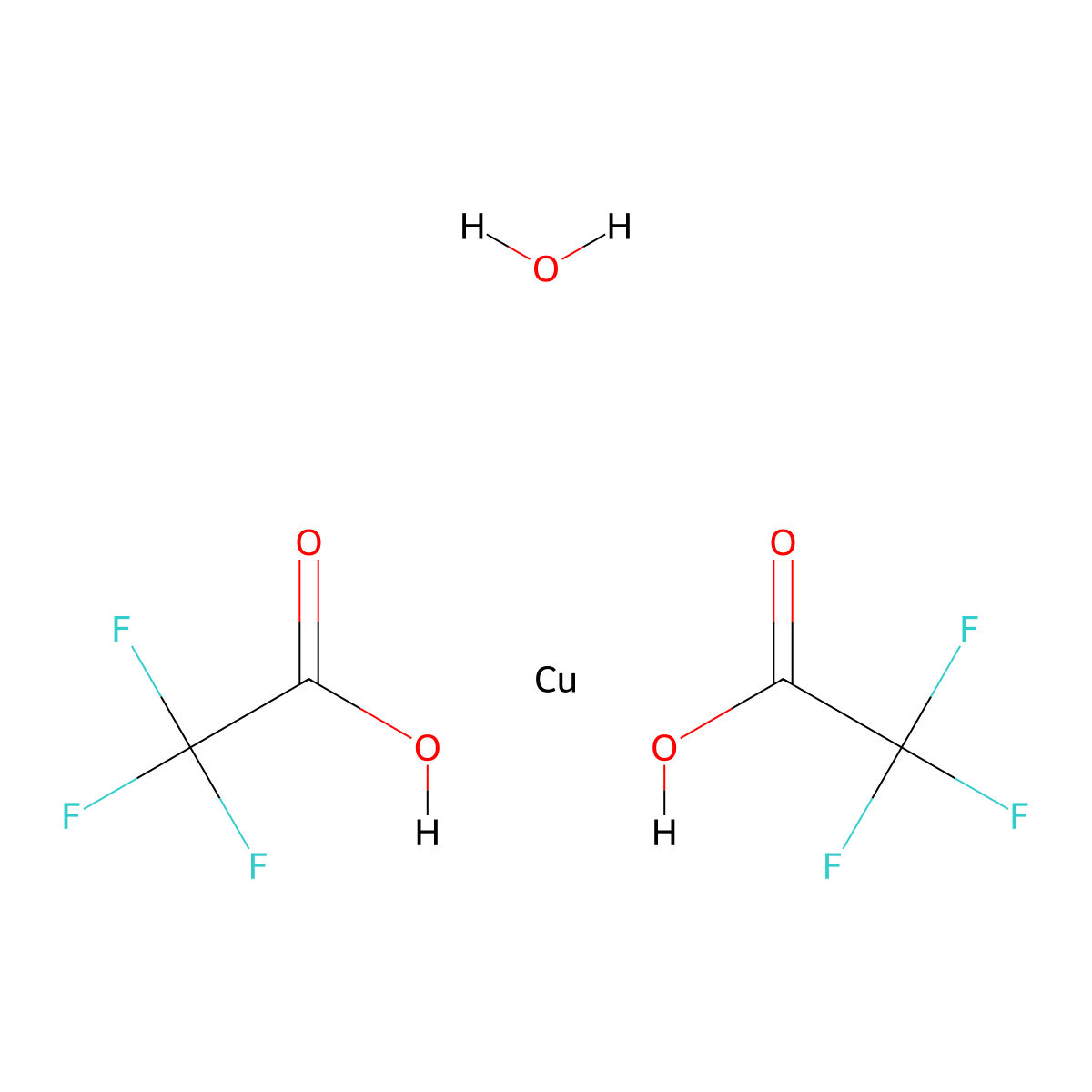 Copper(II) 2,2,2-trifluoroacetate hydrate molecular structure, CAS 123333-88-0