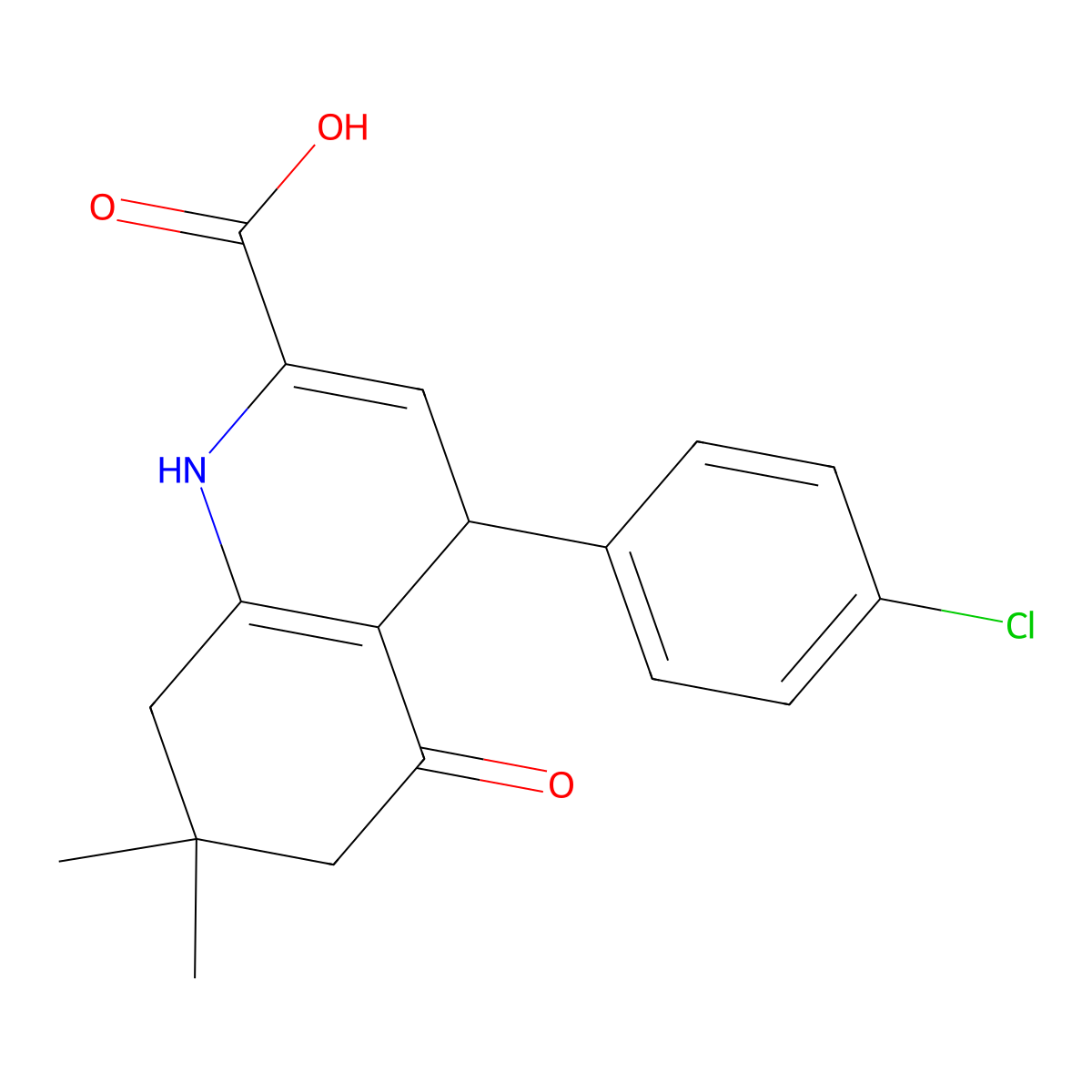 4-(4-Chlorophenyl)-7,7-dimethyl-5-oxo-1,4,5,6,7,8-hexahydroquinoline-2-carboxylic acid molecular structure, CAS 1233334-75-2