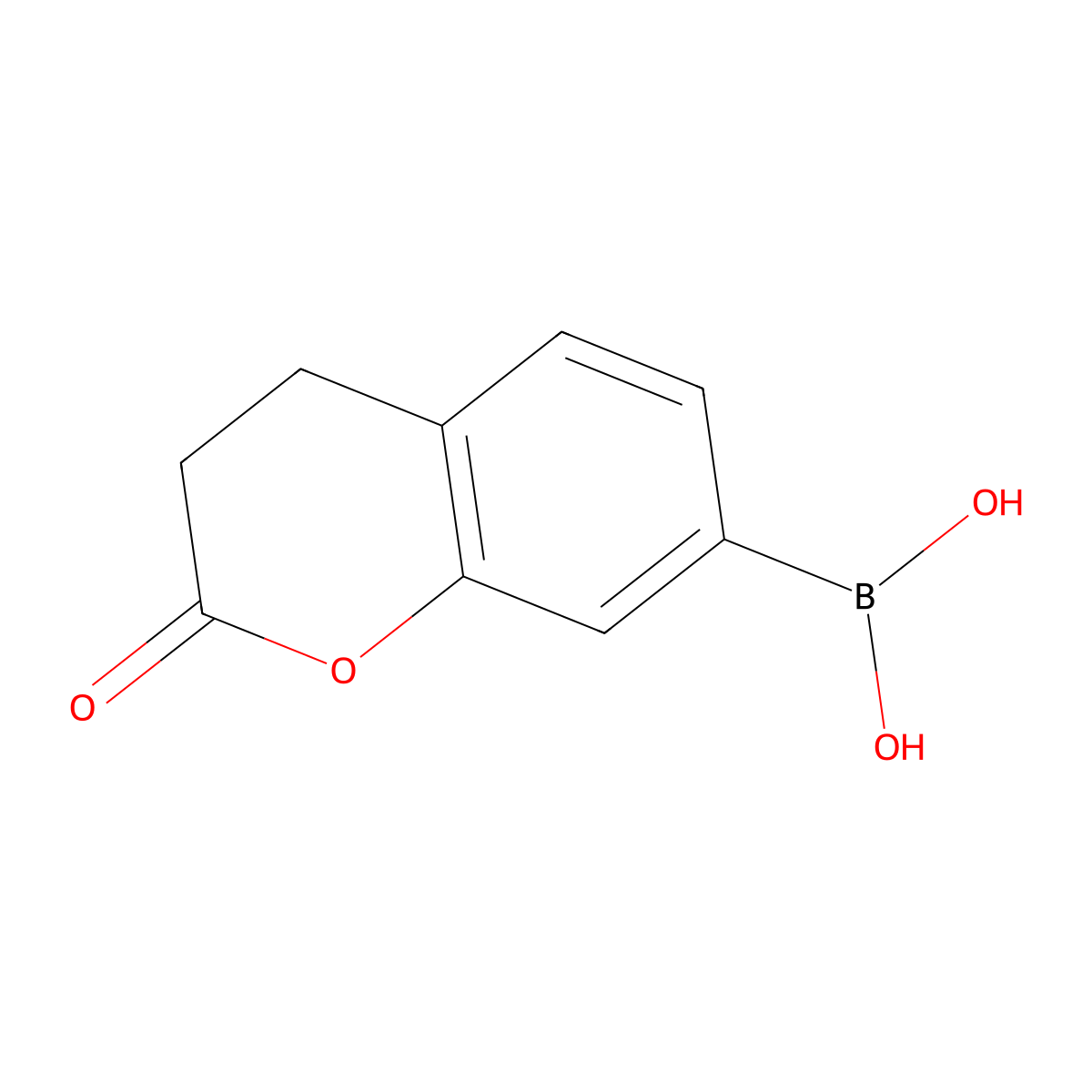 (2-oxo-3,4-dihydro-2H-1-benzopyran-7-yl)boronic acid molecular structure, CAS 1233338-59-4