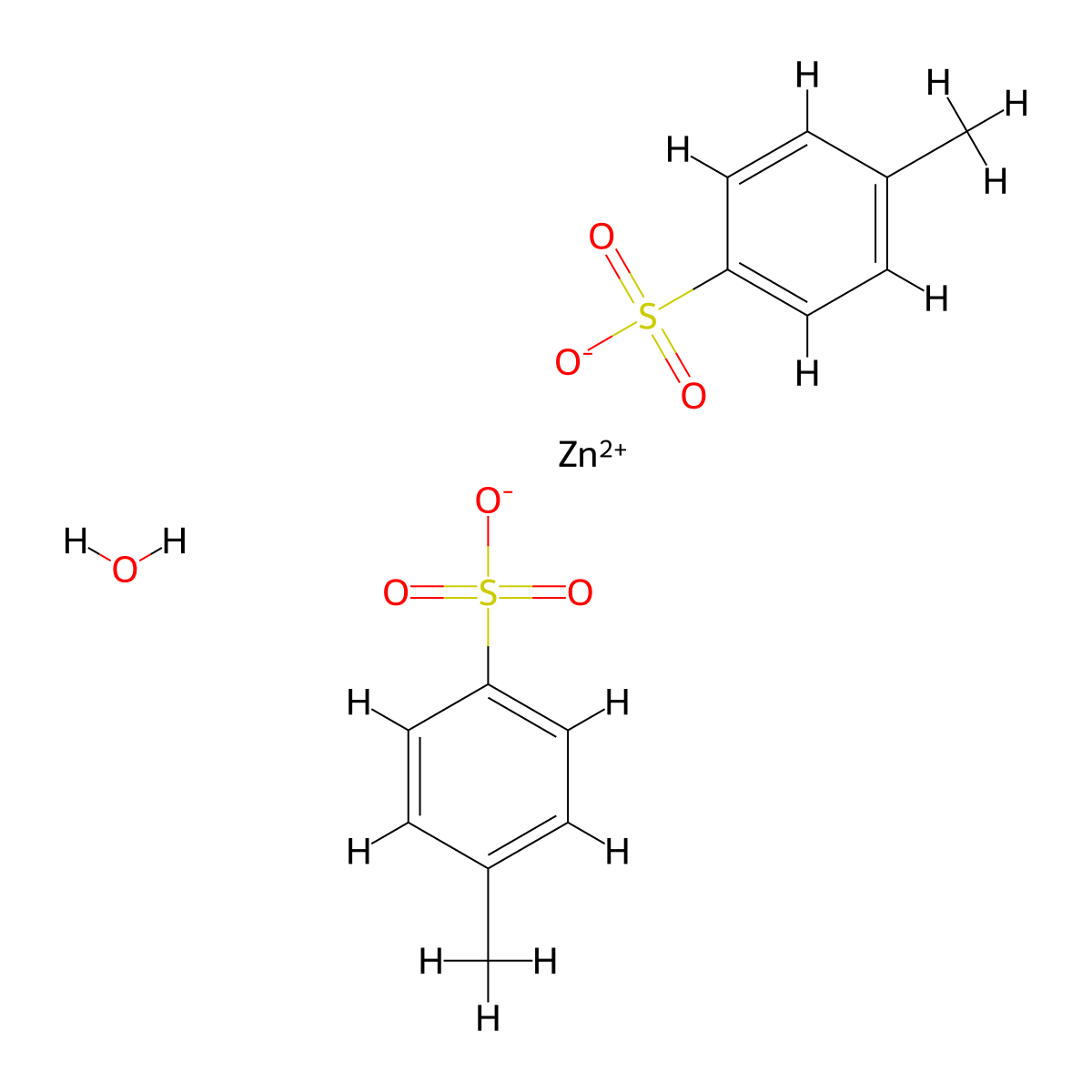 Zinc p-toluenesulfonate xhydrate molecular structure, CAS 123334-05-4