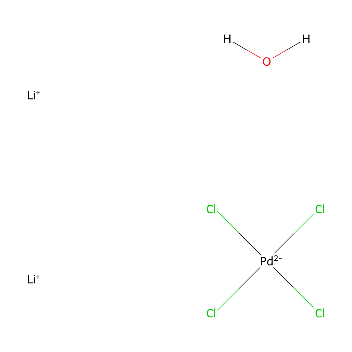 Lithiumtetrachloropalladate(II) xhydrate molecular structure, CAS 123334-21-4