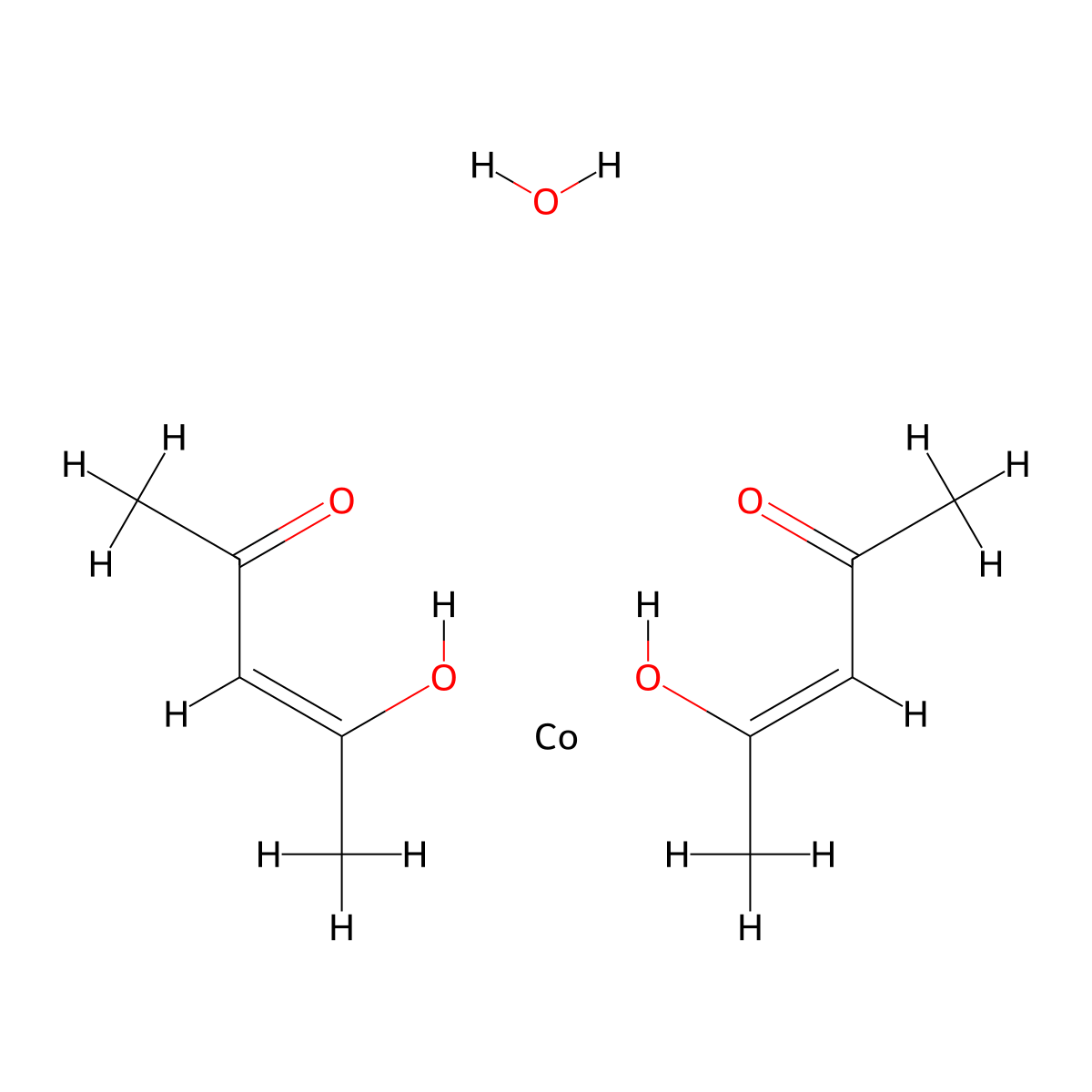 Cobalt(II) acetylacetonate hydrate molecular structure, CAS 123334-29-2