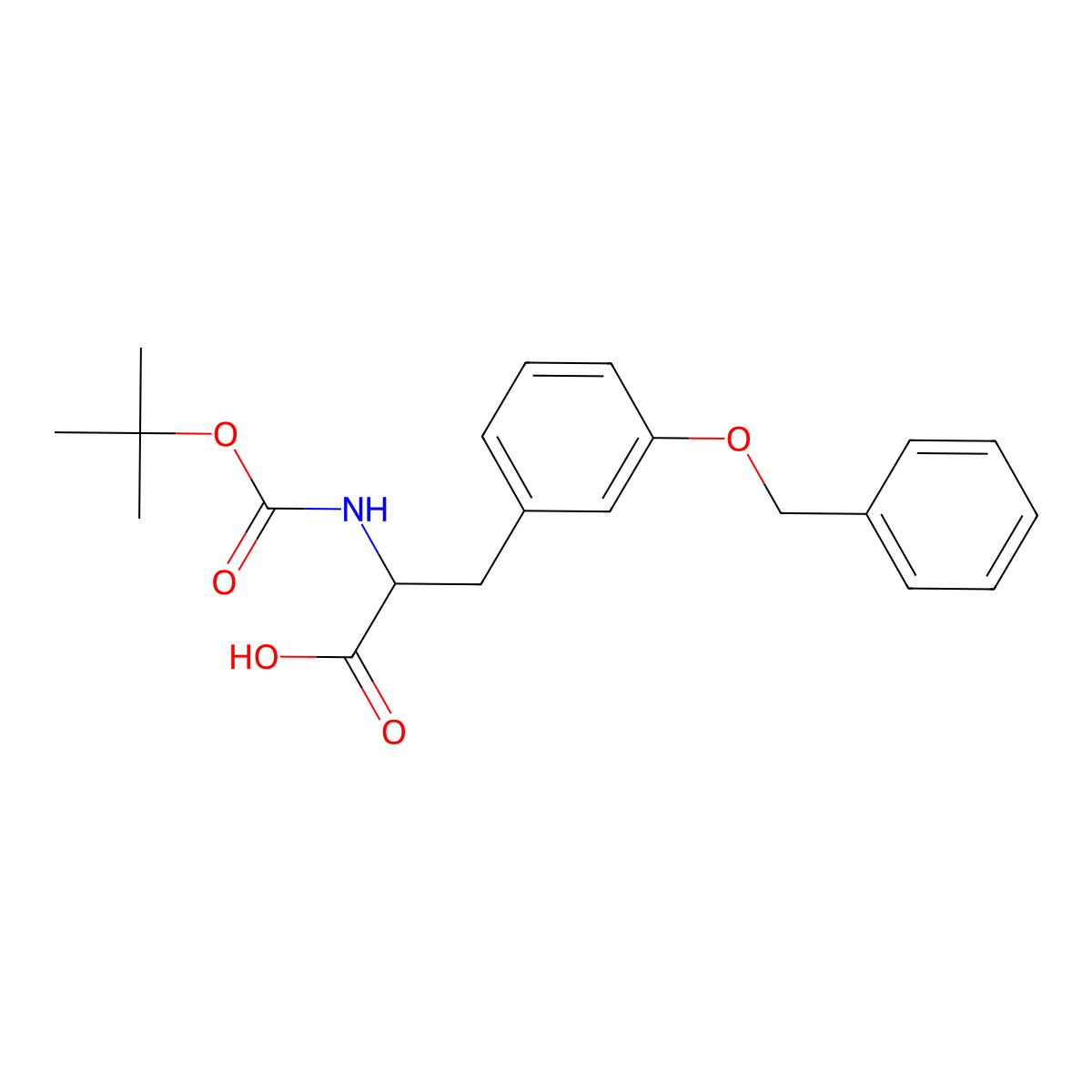 Phenylalanine, N-[(1,1-dimethylethoxy)carbonyl]-3-(phenylmethoxy)- molecular structure, CAS 123334-59-8