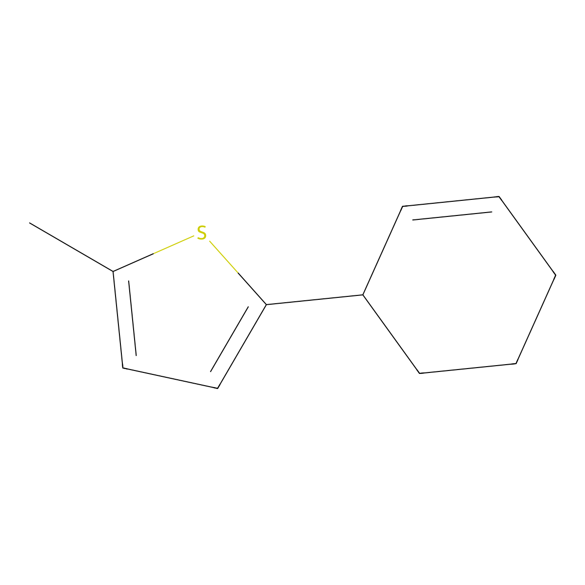 2-(Cyclohex-2-en-1-yl)-5-methylthiophene molecular structure, CAS 1233342-51-2