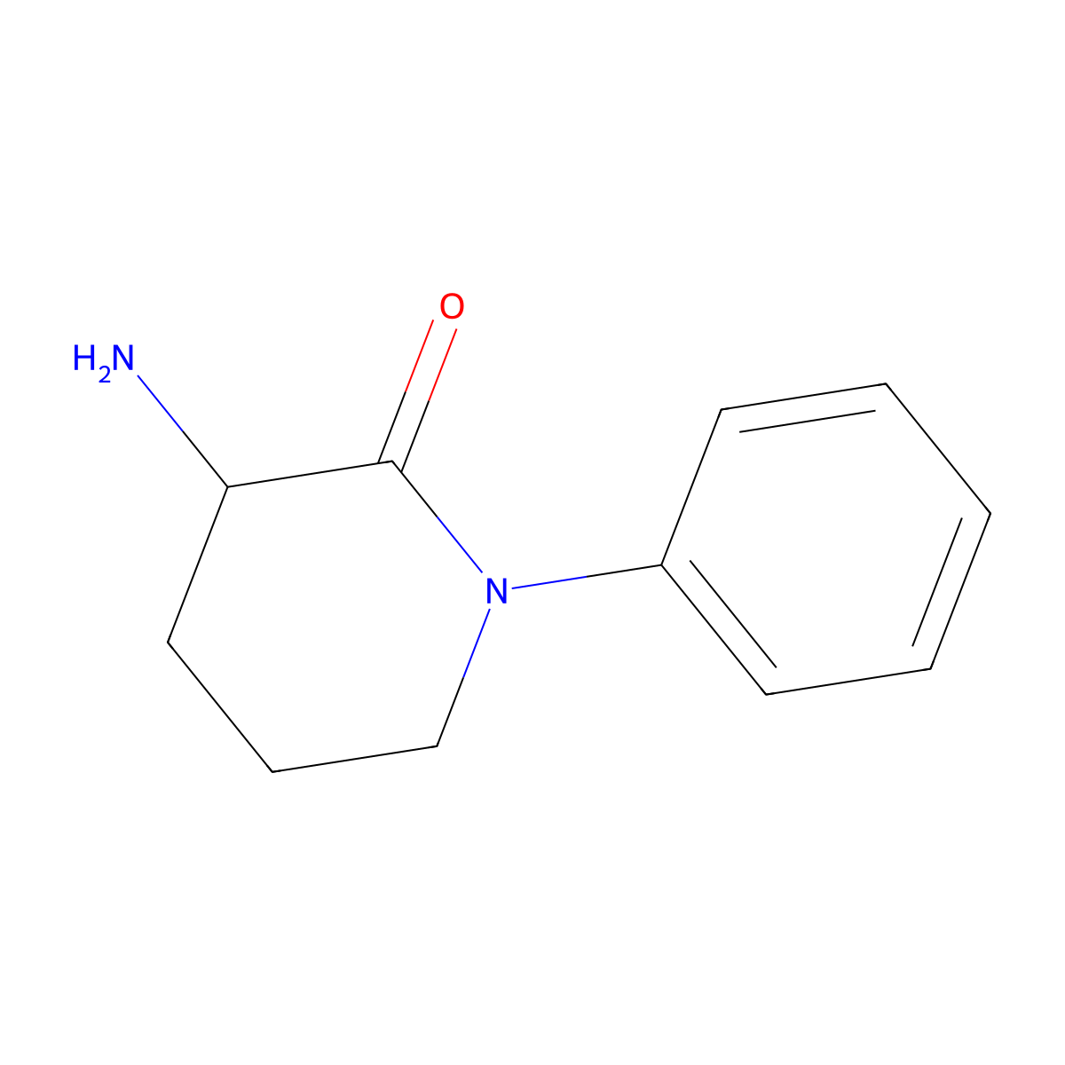 3-Amino-1-phenylpiperidin-2-one molecular structure, CAS 1233344-51-8