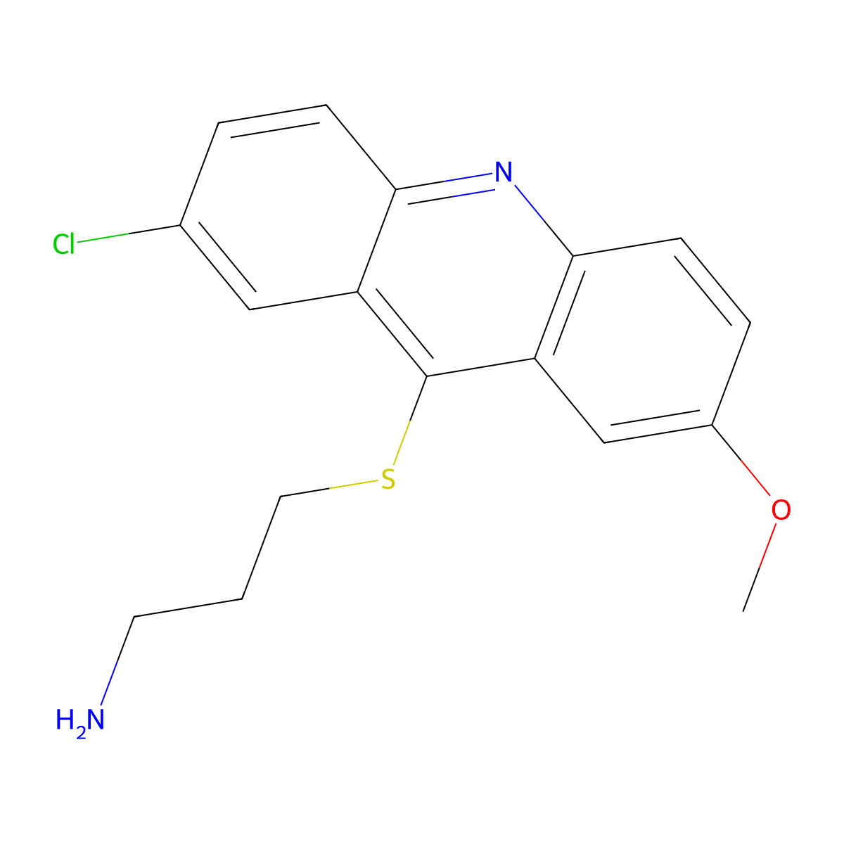 3-(2-Chloro-7-methoxyacridin-9-yl)sulfanylpropan-1-amine molecular structure, CAS 1233355-57-1