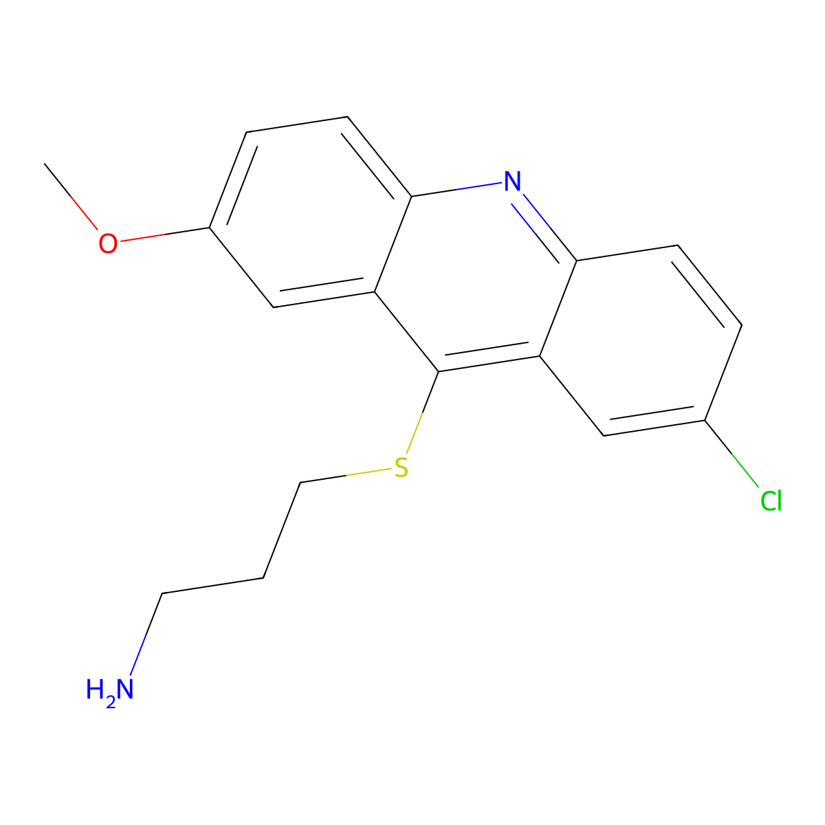 3-(2-Chloro-7-methoxyacridin-9-yl)sulfanylpropan-1-amine molecular structure, CAS 1233355-57-1