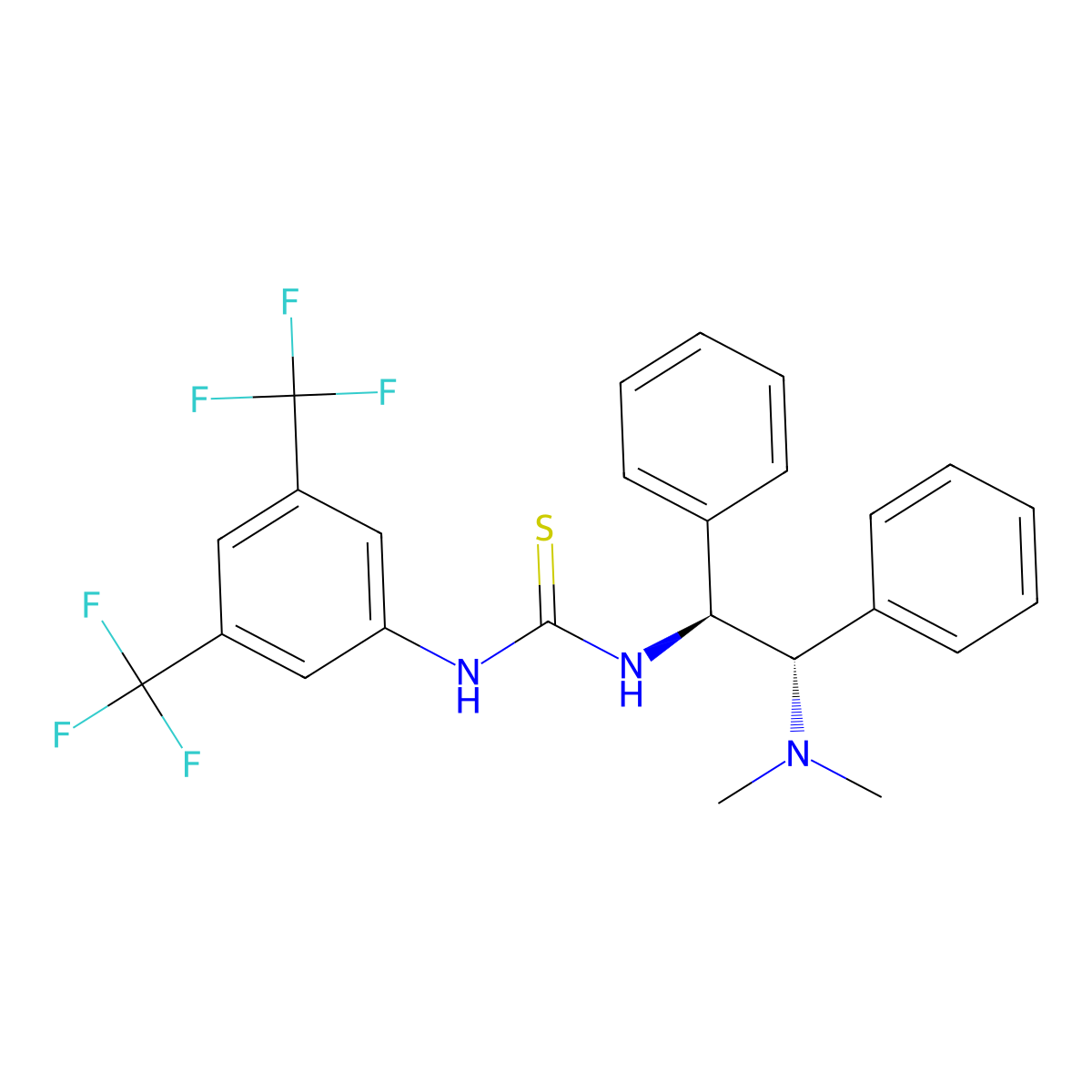 1-(3,5-Bis(trifluoromethyl)phenyl)-3-((1S,2S)-2-(dimethylamino)-1,2-diphenylethyl)thiourea molecular structure, CAS 1233369-41-9