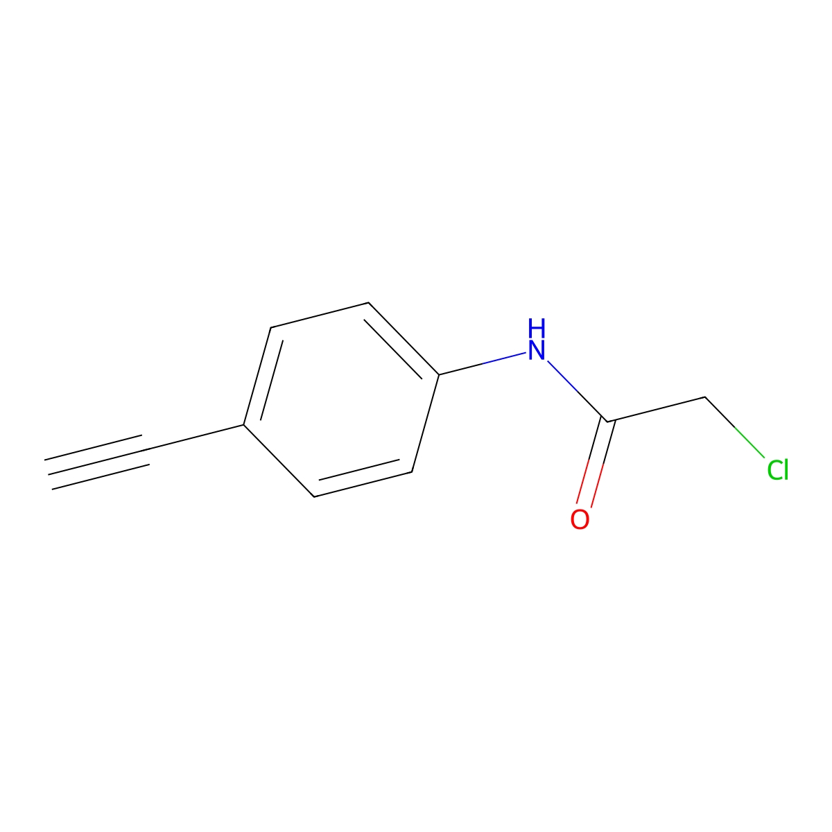 2-chloro-N-(4-ethynylphenyl)acetamide molecular structure, CAS 1233382-40-5