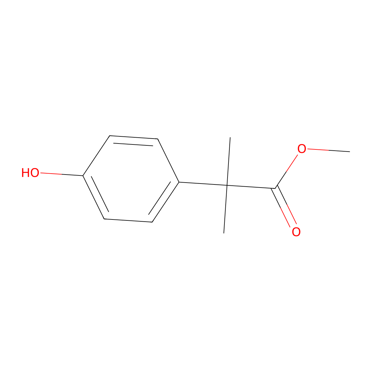 Methyl 2-(4-hydroxyphenyl)-2-methylpropanoate molecular structure, CAS 123342-40-5