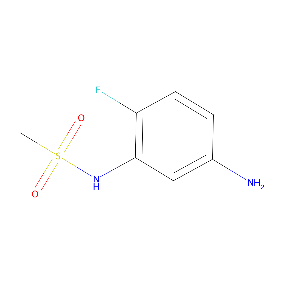 N-(5-amino-2-fluorophenyl)methanesulfonamide molecular structure, CAS 123343-90-8