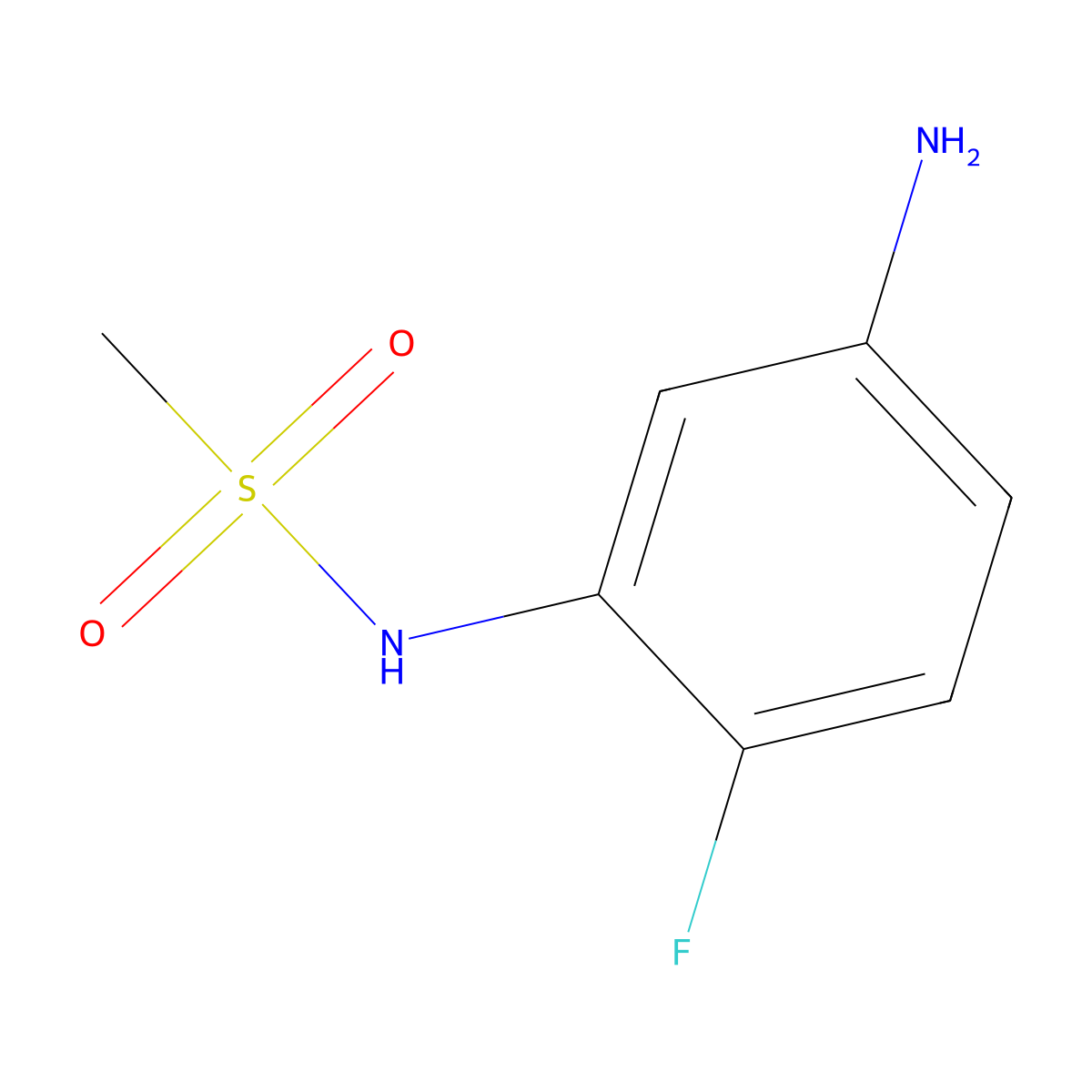 N-(5-amino-2-fluorophenyl)methanesulfonamide molecular structure, CAS 123343-90-8