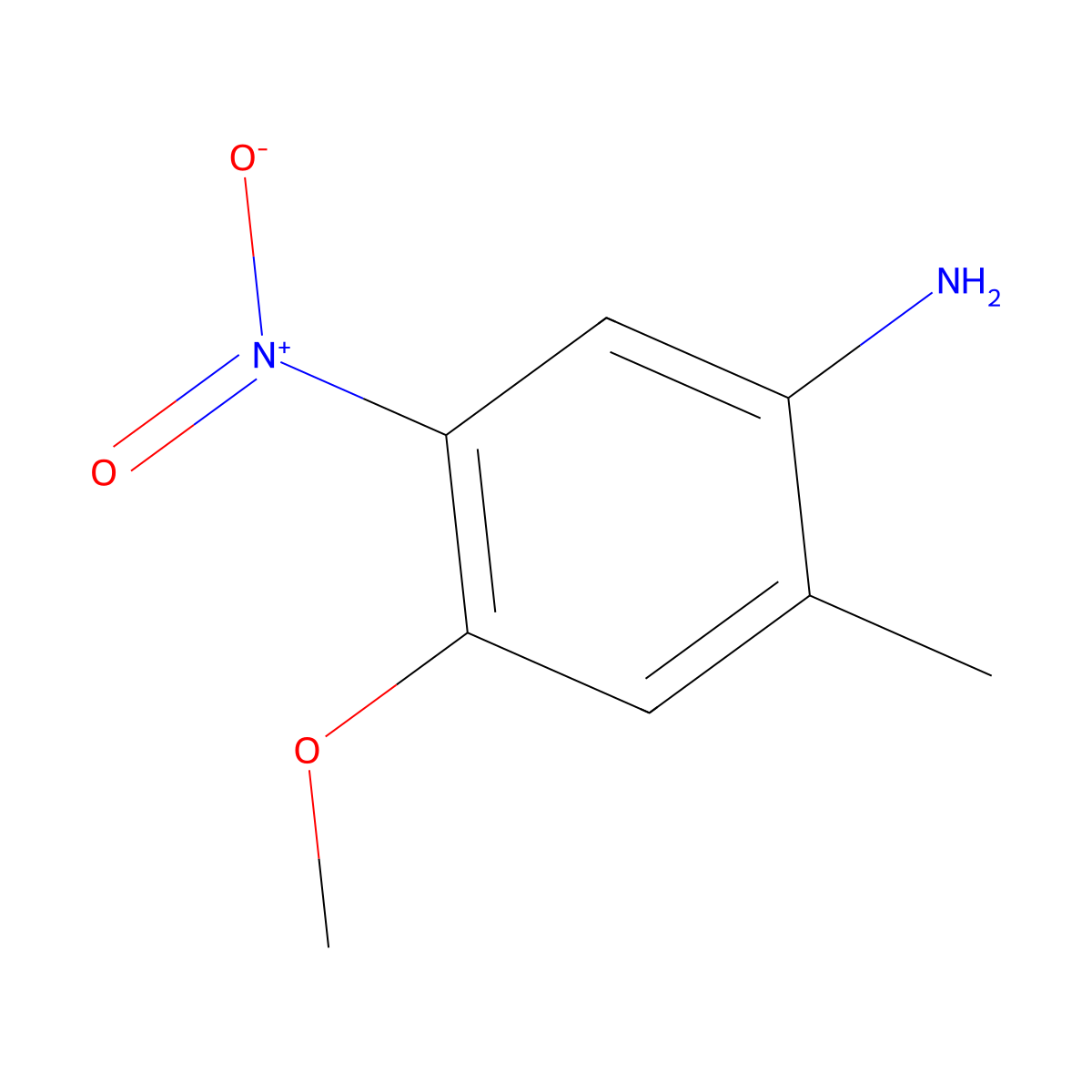 Benzenamine, 4-methoxy-2-methyl-5-nitro- molecular structure, CAS 123343-96-4