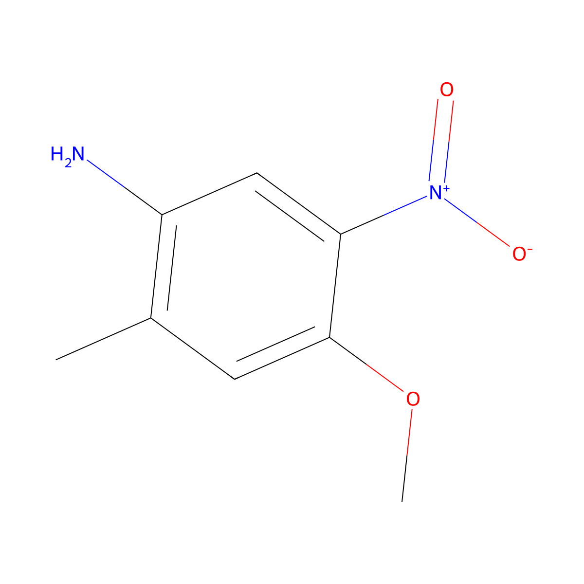 Benzenamine, 4-methoxy-2-methyl-5-nitro- molecular structure, CAS 123343-96-4