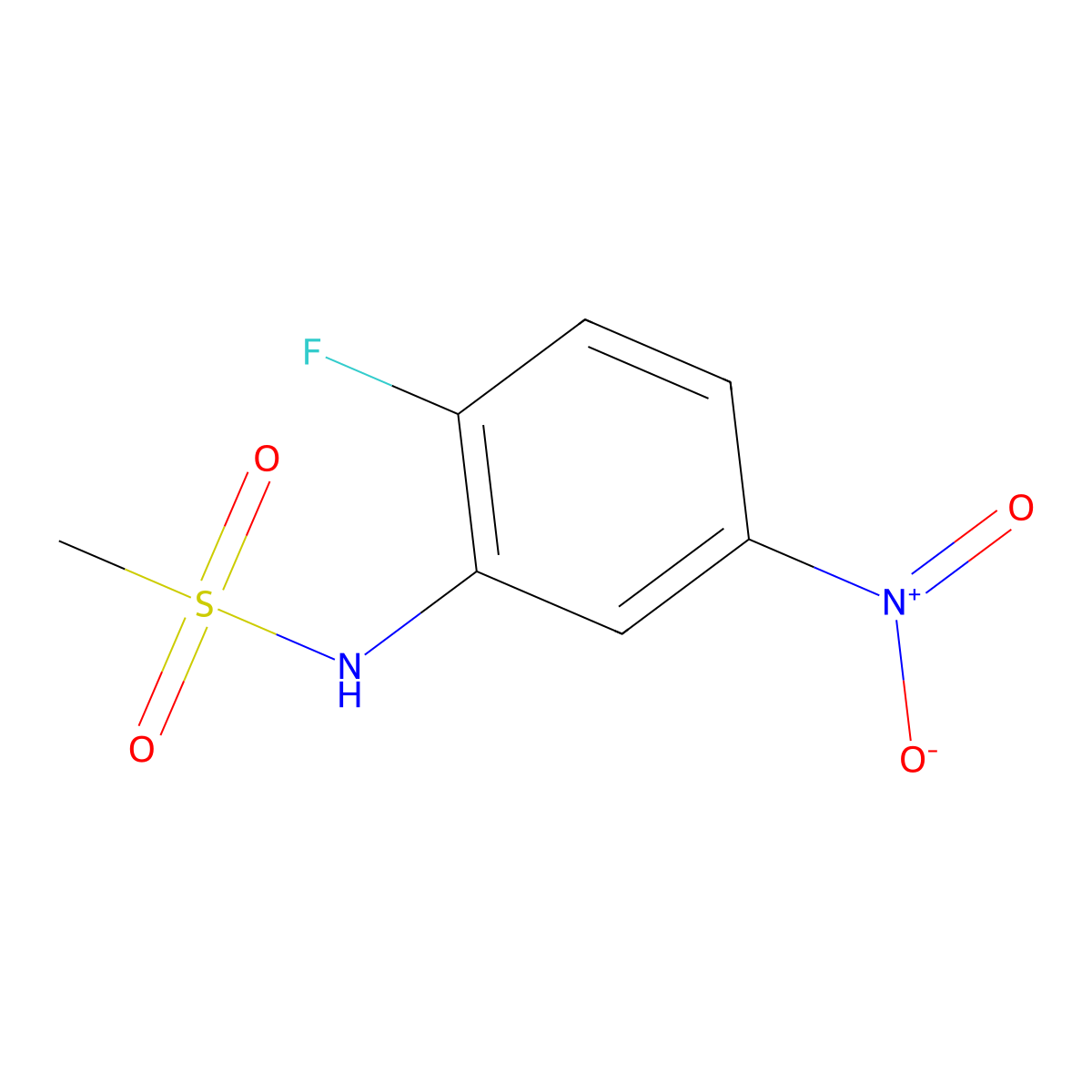 N-(2-fluoro-5-nitrophenyl)methanesulfonamide molecular structure, CAS 123343-99-7
