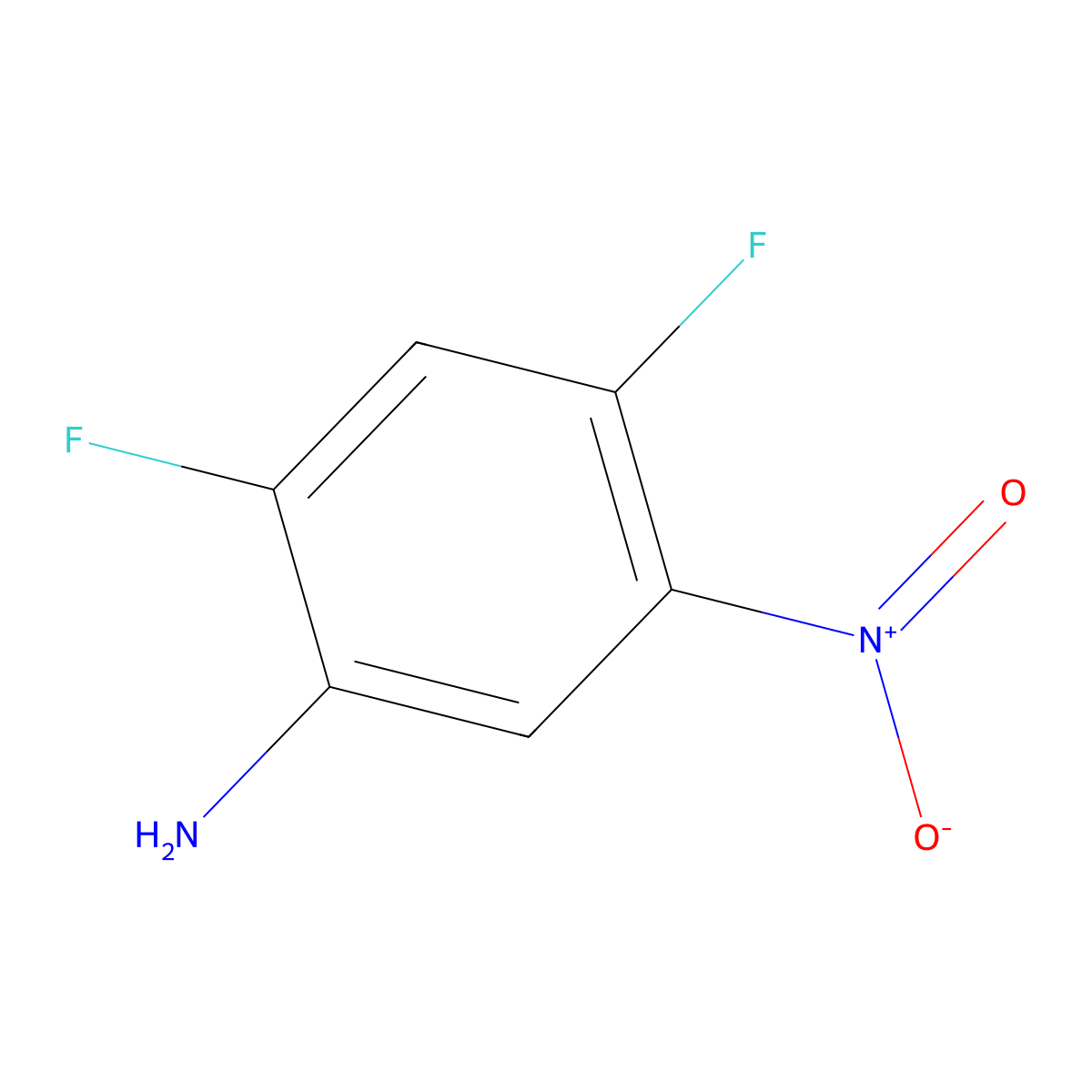 2,4-Difluoro-5-nitroaniline molecular structure, CAS 123344-02-5