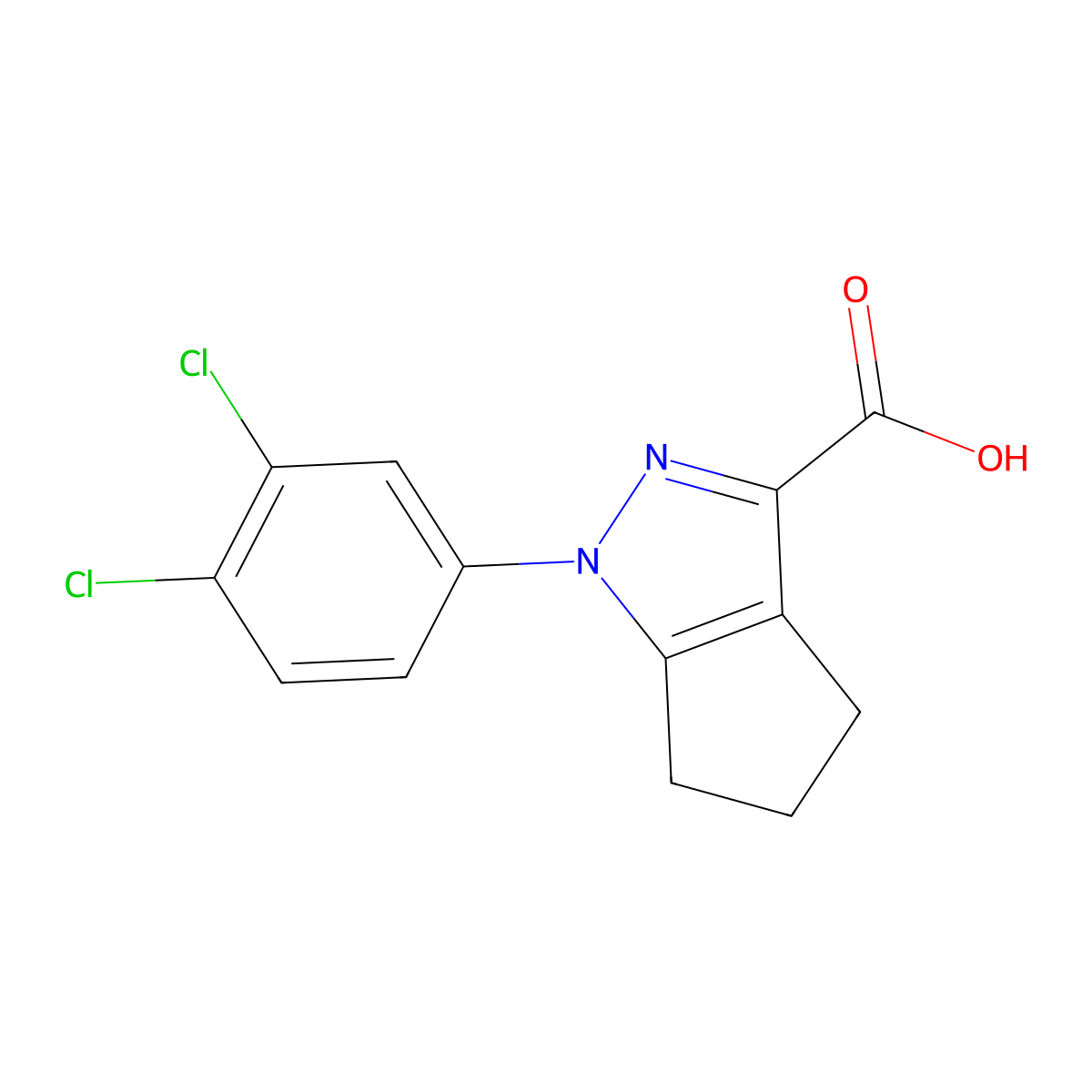 1-(3,4-dichlorophenyl)-1H,4H,5H,6H-cyclopenta[c]pyrazole-3-carboxylic acid molecular structure, CAS 123344-83-2