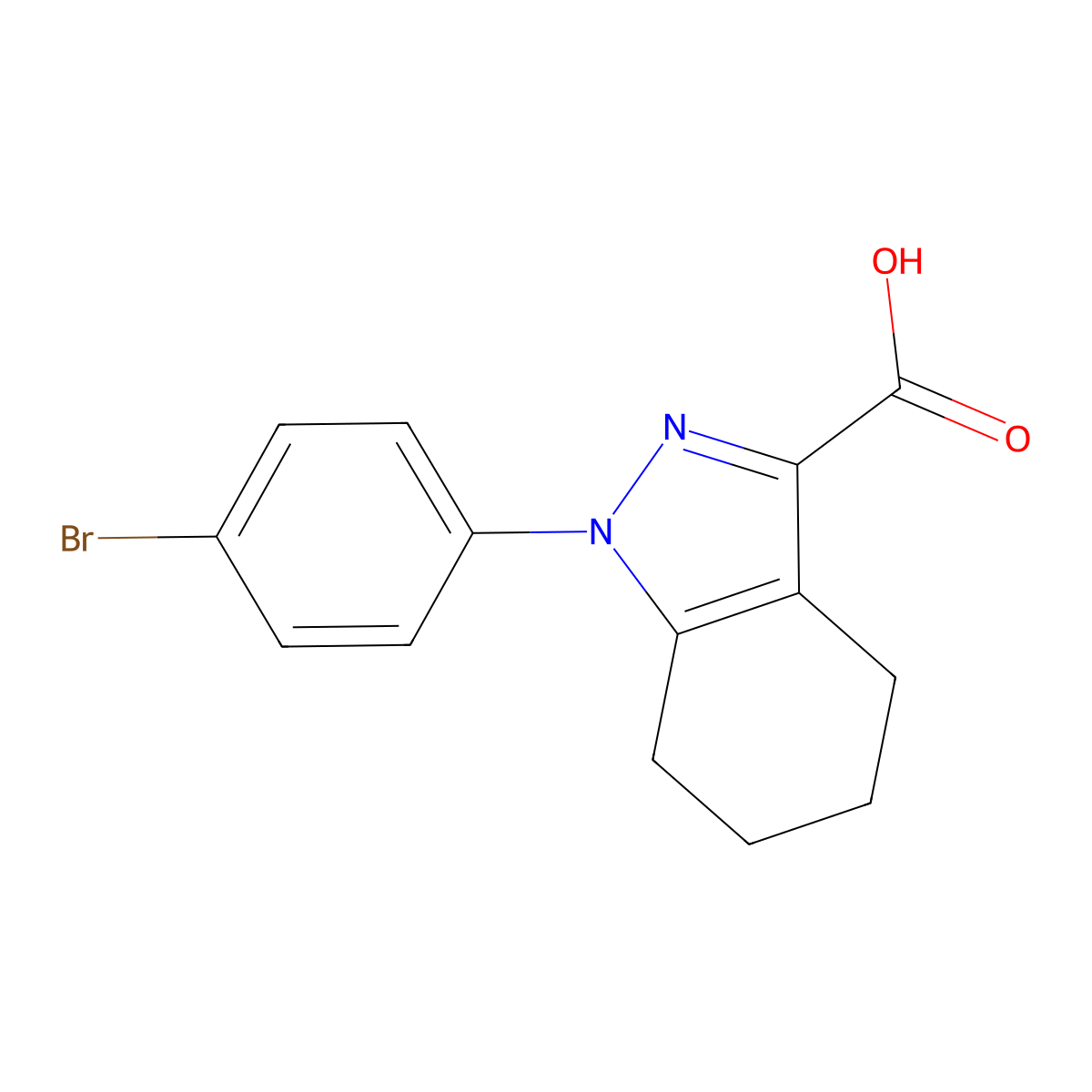 1-(4-bromophenyl)-4,5,6,7-tetrahydro-1H-indazole-3-carboxylic acid molecular structure, CAS 123345-20-0