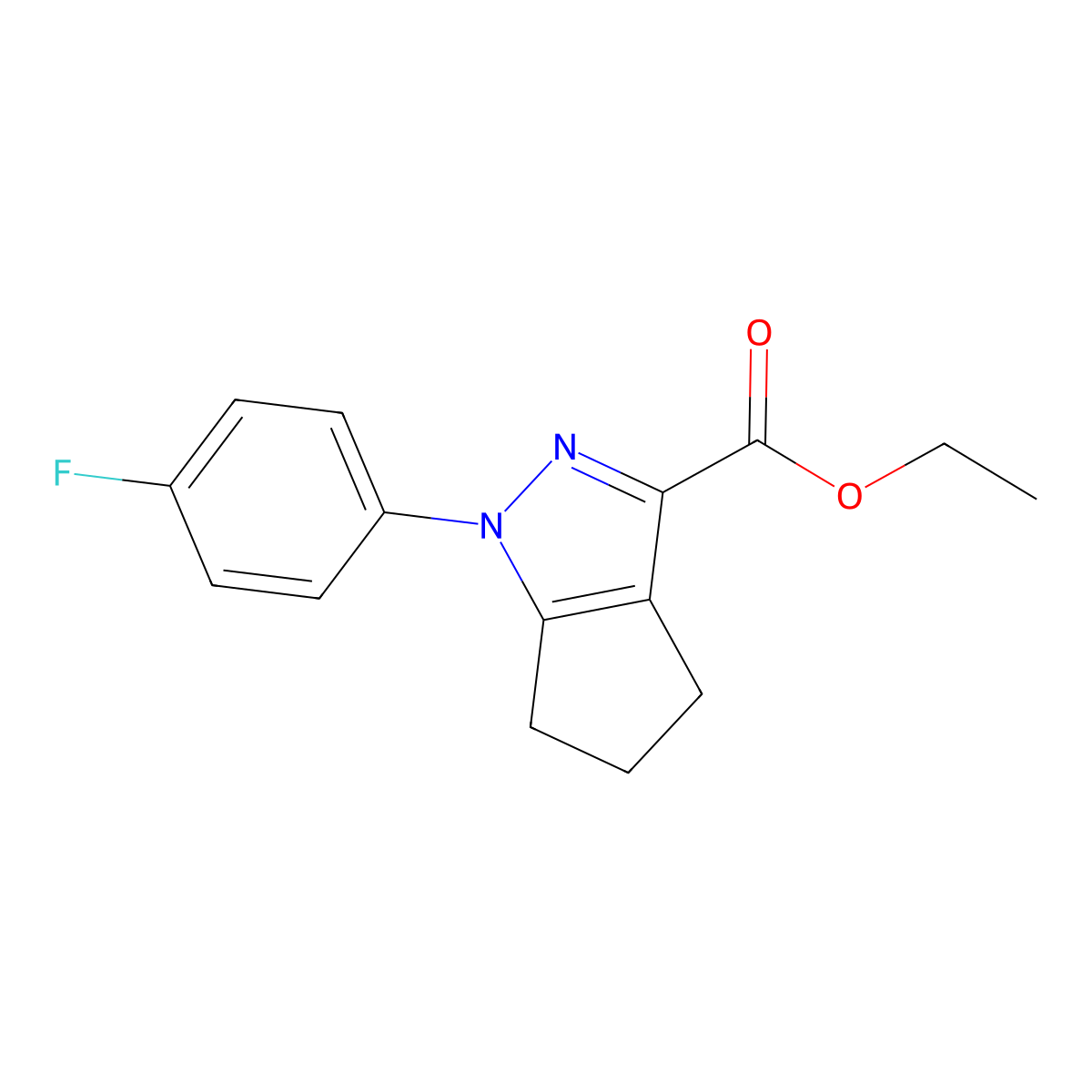 ethyl 1-(4-fluorophenyl)-1H,4H,5H,6H-cyclopenta[c]pyrazole-3-carboxylate molecular structure, CAS 123345-71-1