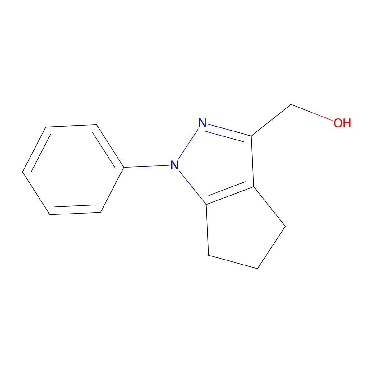 {1-phenyl-1H,4H,5H,6H-cyclopenta[c]pyrazol-3-yl}methanol molecular structure, CAS 123345-74-4