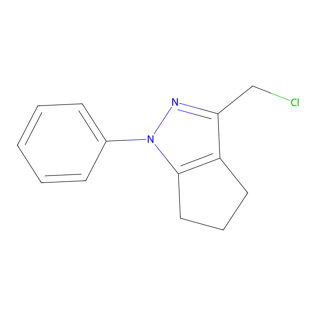 3-(chloromethyl)-1-phenyl-1H,4H,5H,6H-cyclopenta[c]pyrazole molecular structure, CAS 123345-76-6