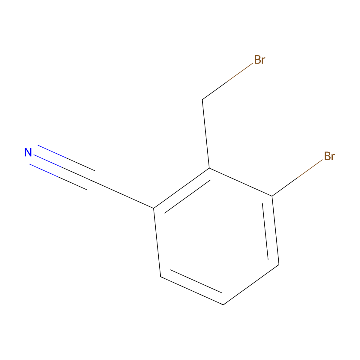 3-Bromo-2-(bromomethyl)benzonitrile molecular structure, CAS 1233479-42-9