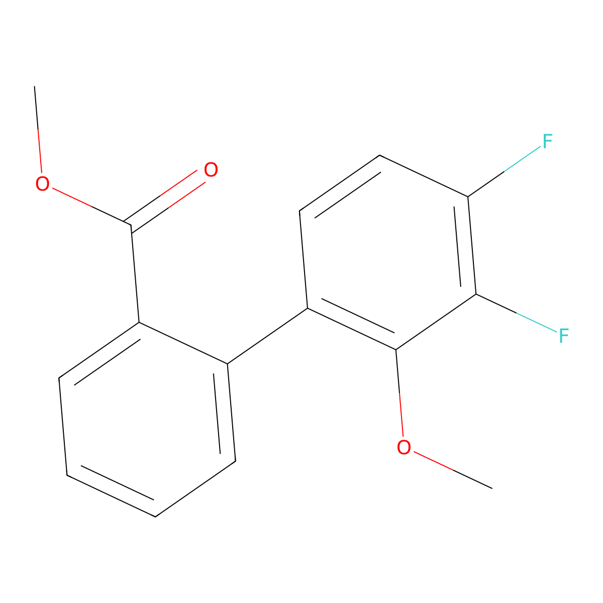 Methyl 3',4'-difluoro-2'-methoxy-[1,1'-biphenyl]-2-carboxylate molecular structure, CAS 1233492-49-3