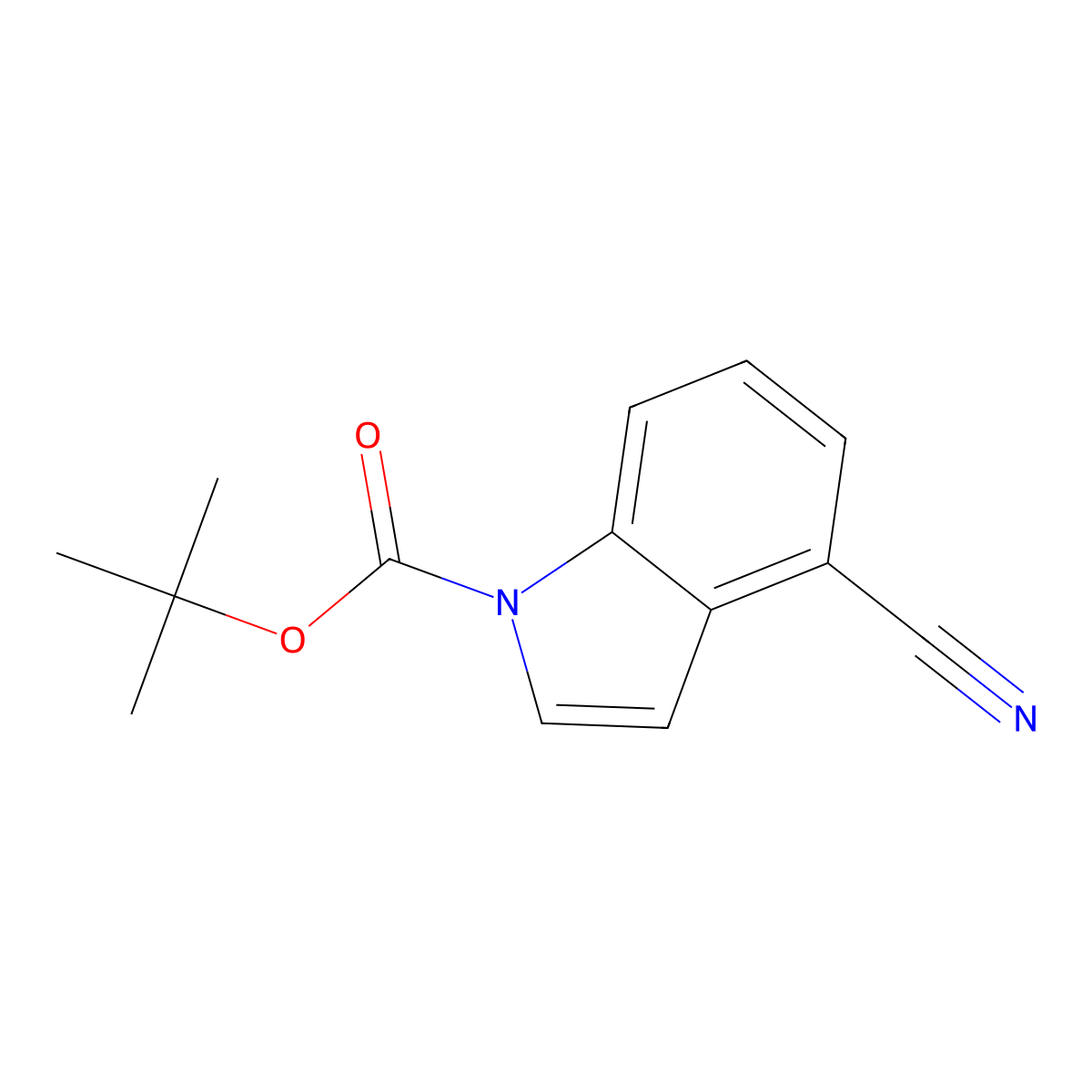 1-Boc-1H-indole-4-carbonitrile molecular structure, CAS 1233500-93-0