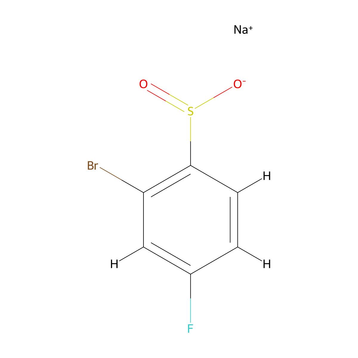 2-Bromo-4-fluorobenzenesulfinic acid sodium salt molecular structure, CAS 1233501-47-7