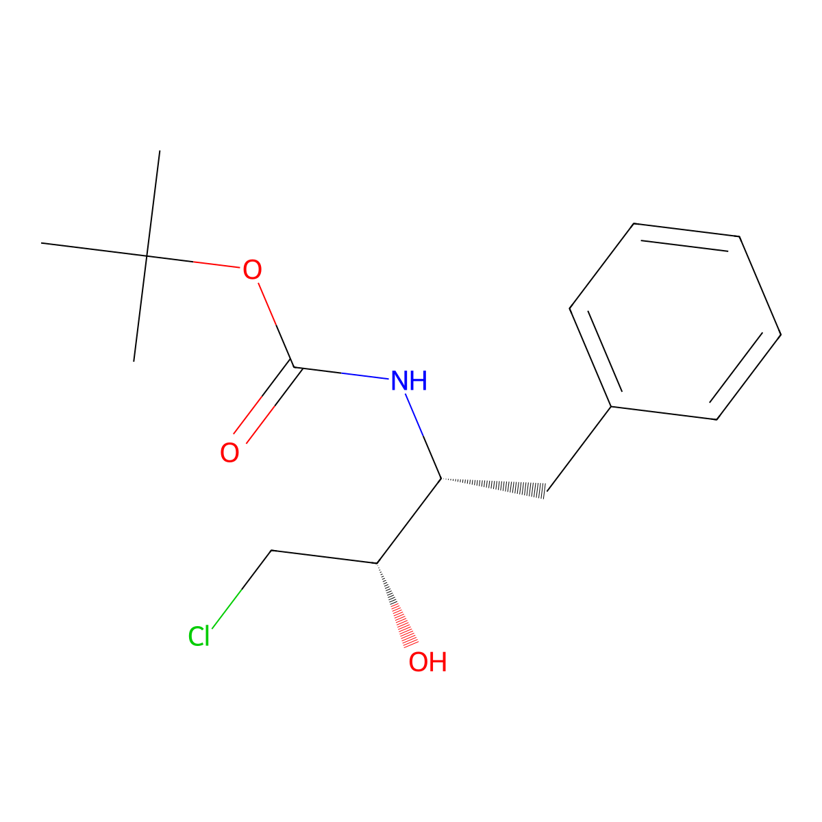 tert-Butyl ((2R,3S)-4-chloro-3-hydroxy-1-phenylbutan-2-yl)carbamate molecular structure, CAS 1233501-49-9