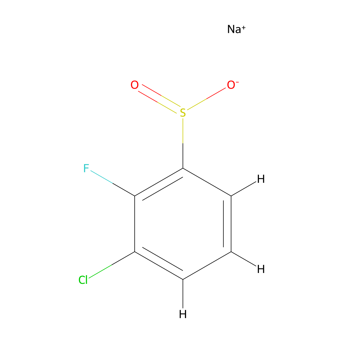3-Chloro-2-fluorobenzenesulfinic acid sodium salt molecular structure, CAS 1233501-54-6